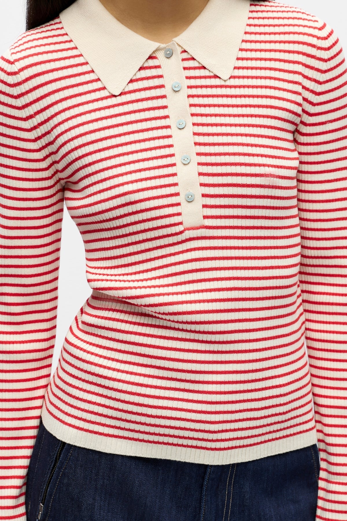 Kelly Polo Strickpullover – Birke Poinsettia - Image 3