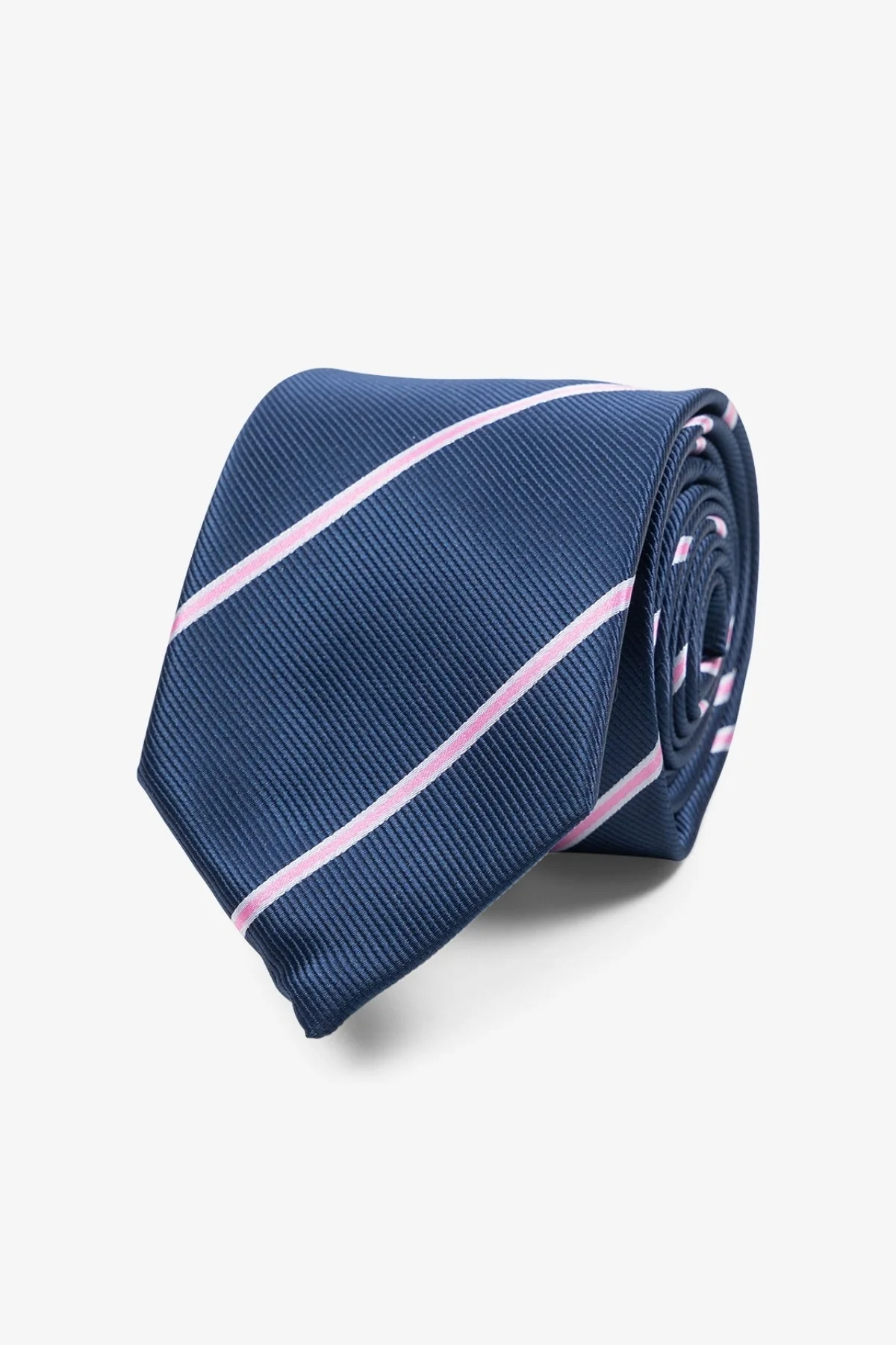 Krawatte - Marine/Pink gestreift