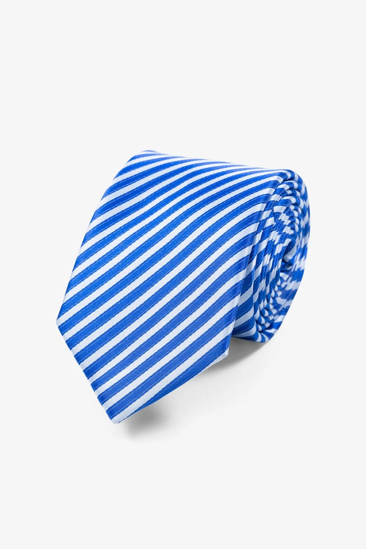 Krawatte - Weiß/Blau gestreift