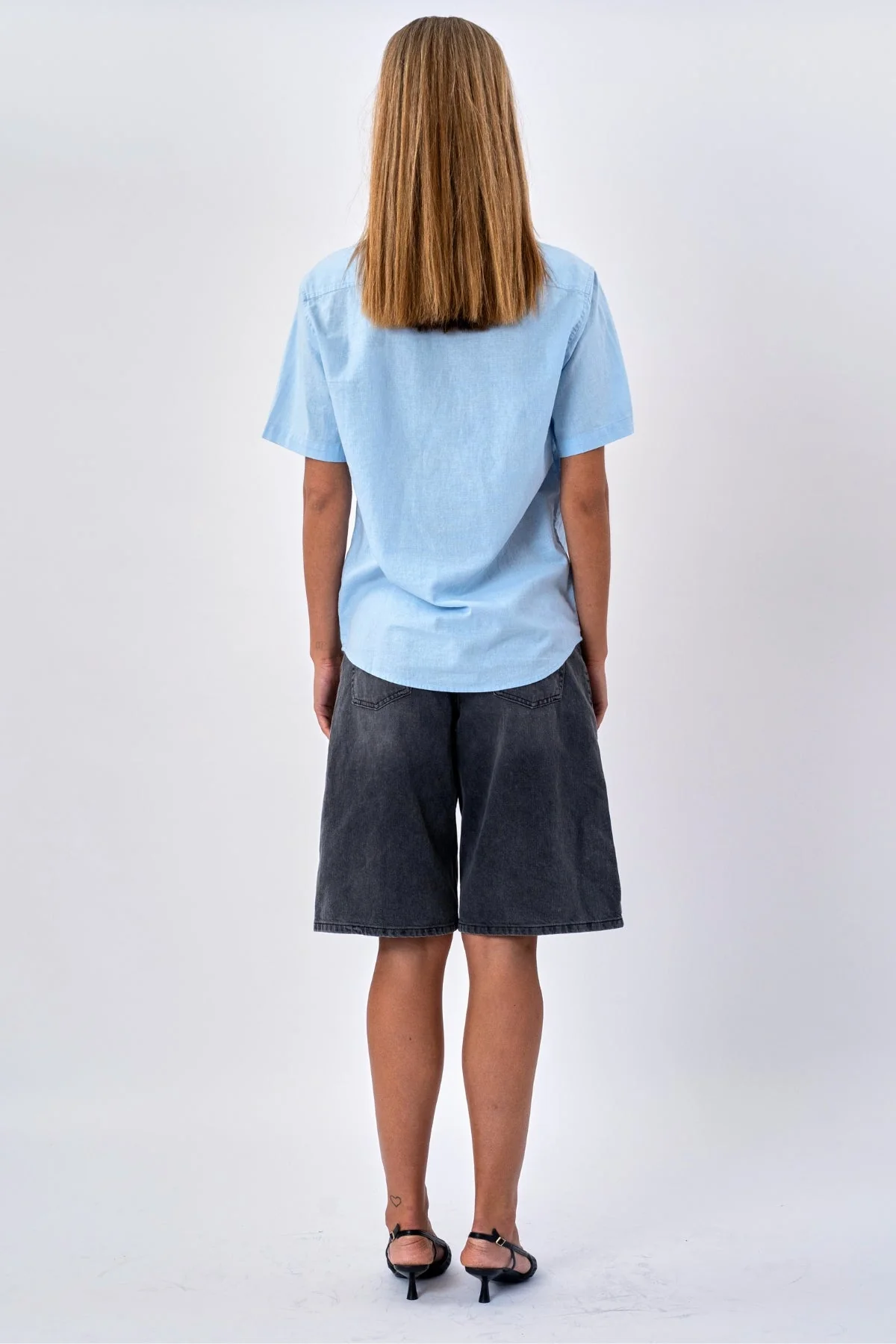 Kurzarm -Leinenhemd - hellblau - Image 6