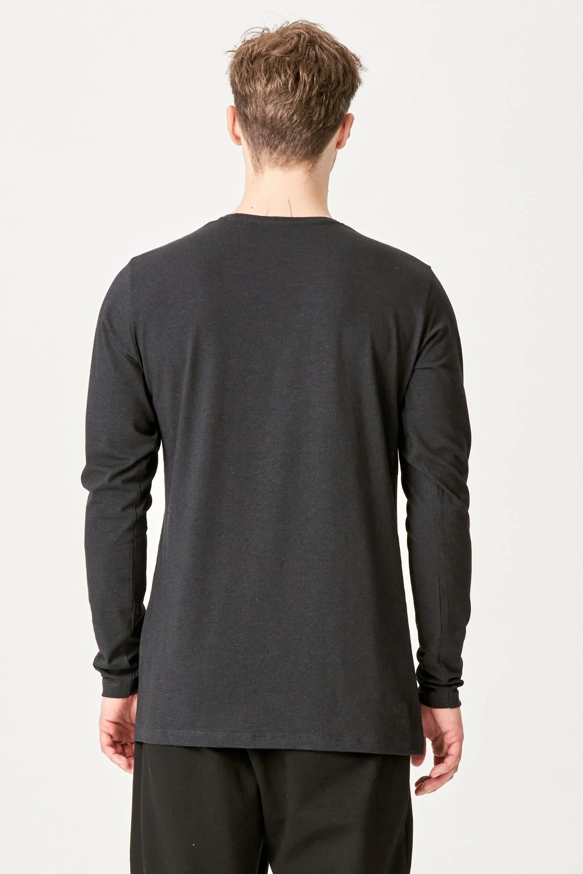 Langarm Muscle T -Shirt - Dunkelgrau - Image 2