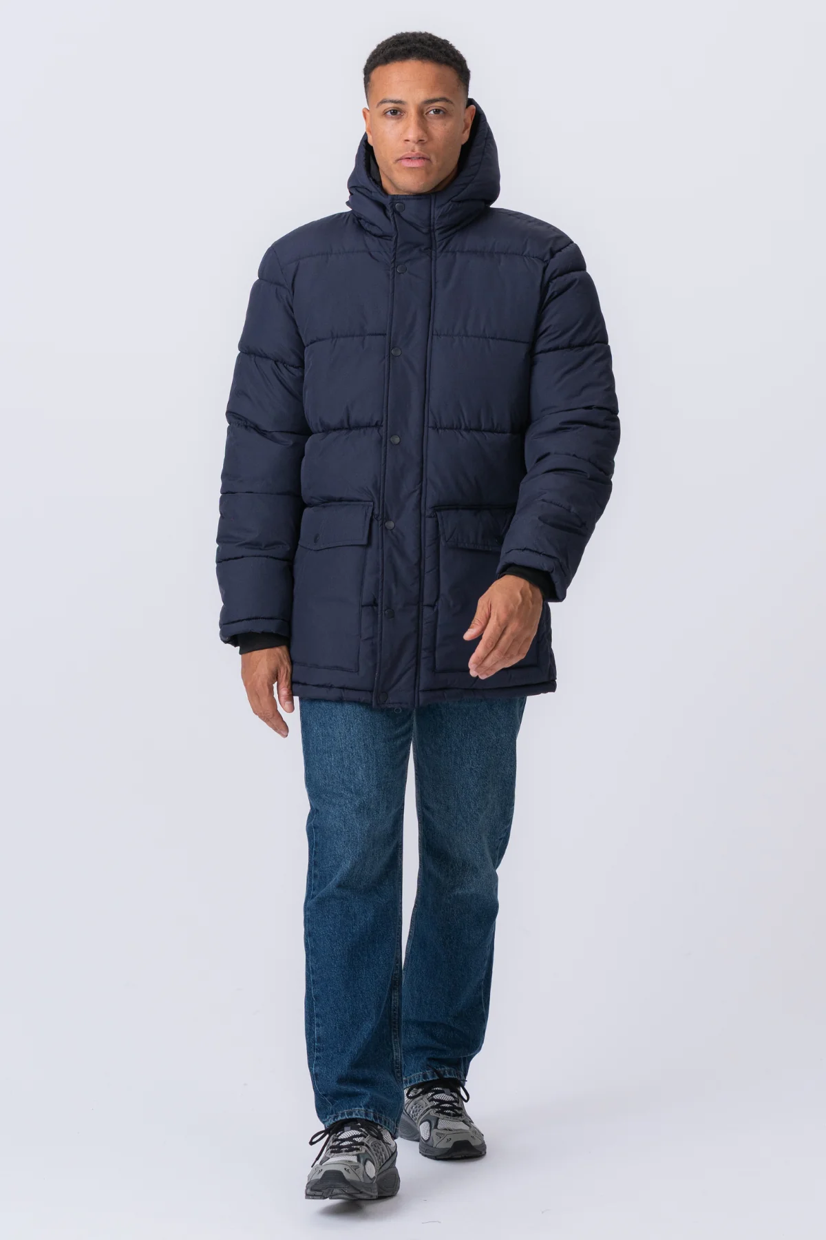 Lange Pufferjacke - Marine - Image 3