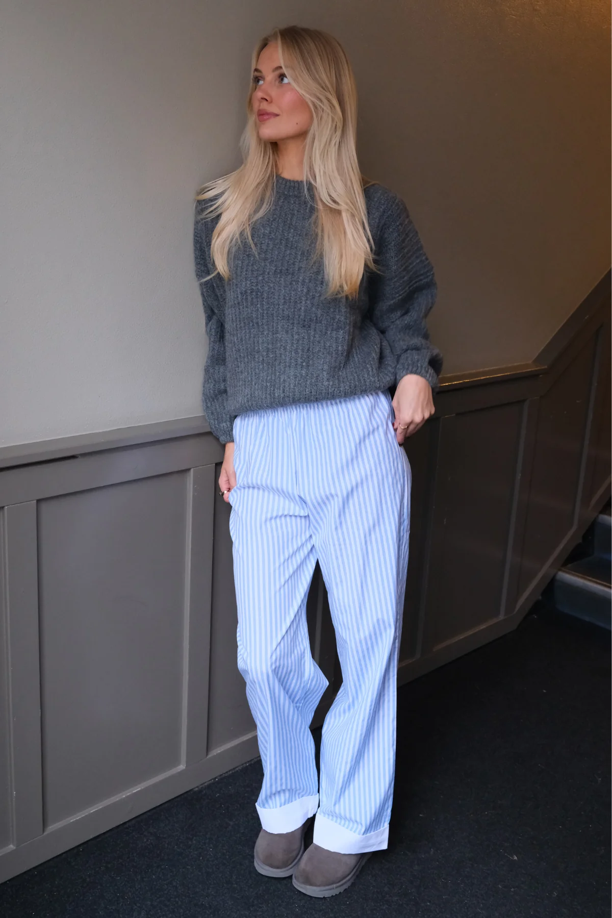 Layla gestreift Pants - Hellblau - Image 3