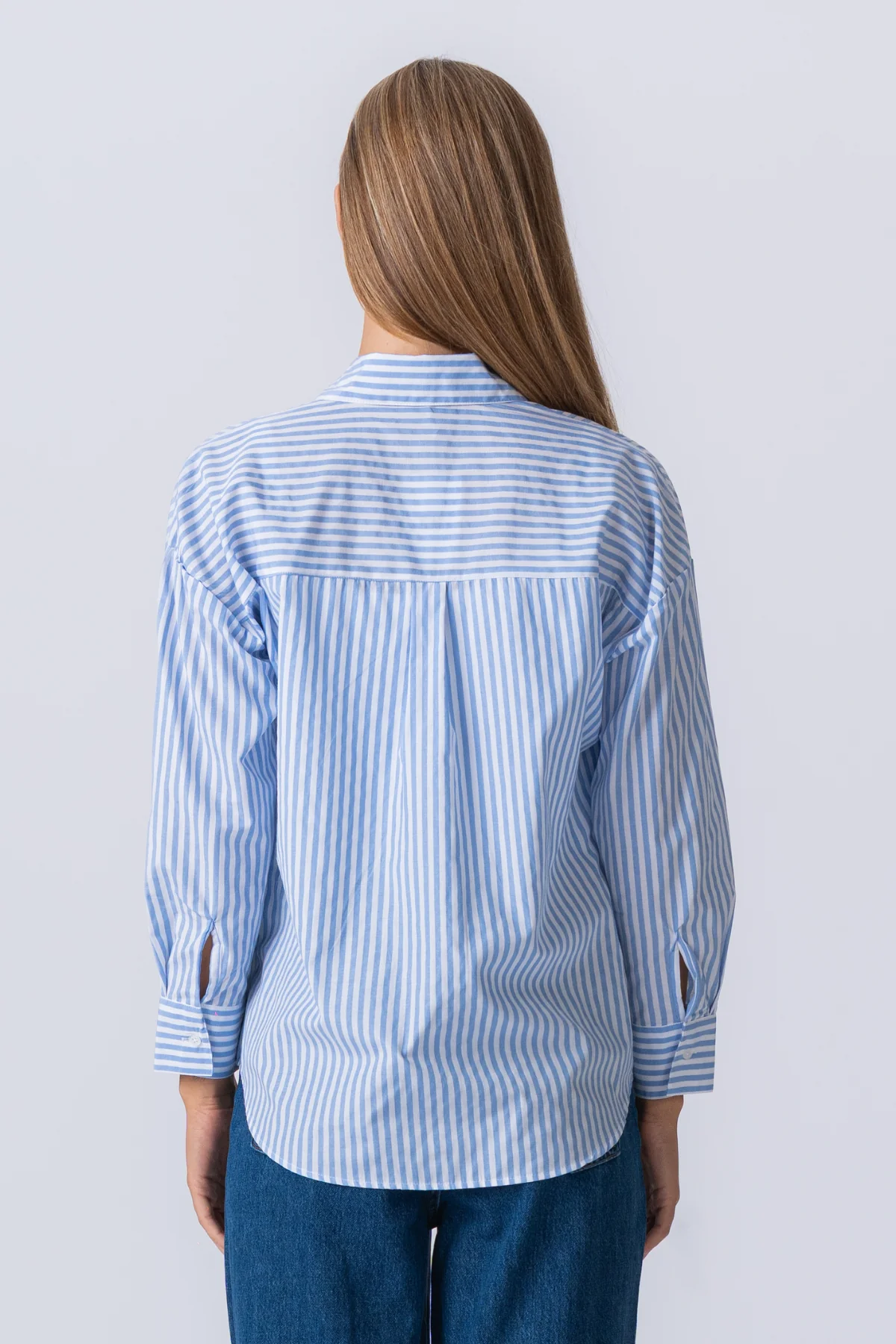 Layla gestreiftes Hemd - Hellblau - Image 5