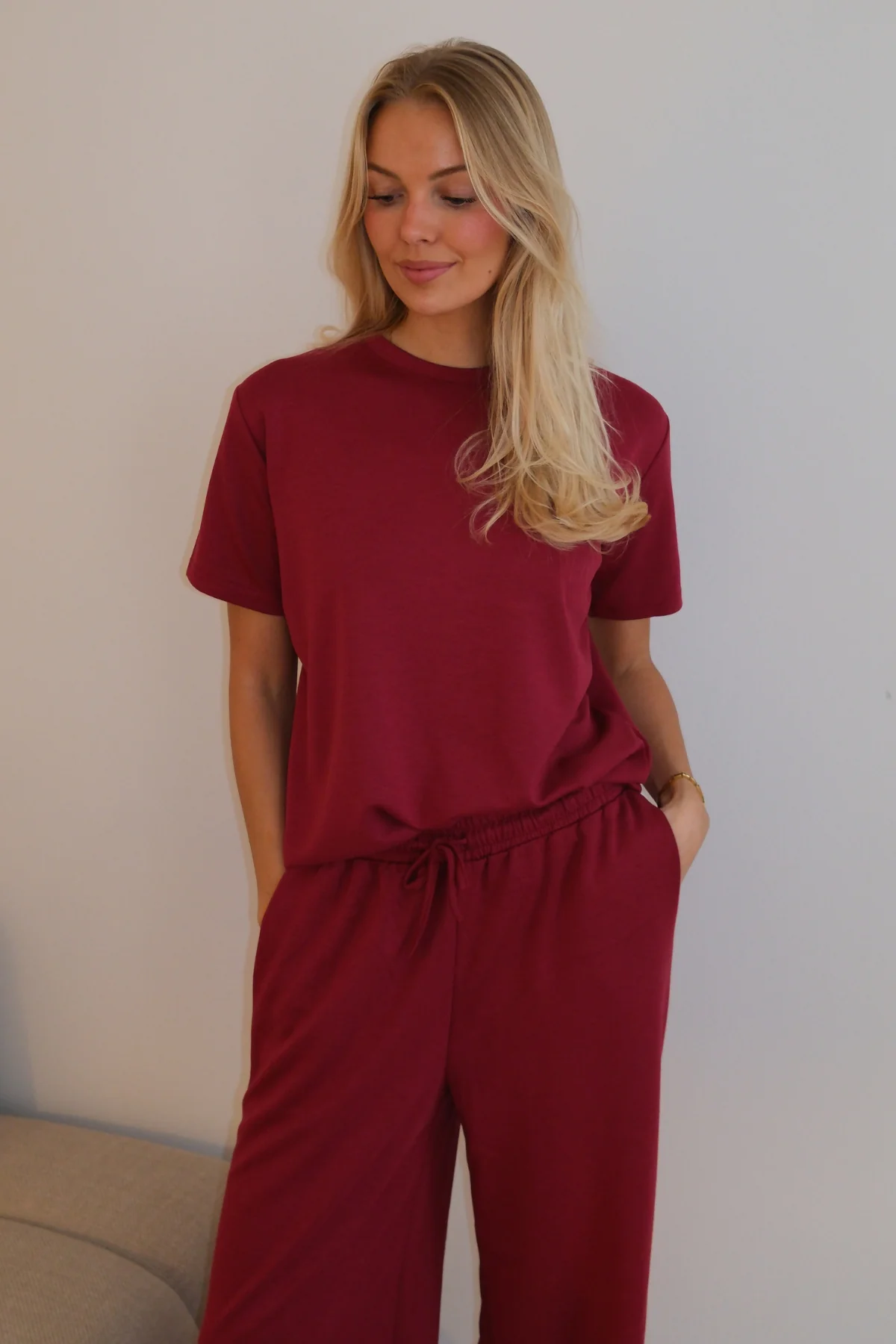 Leah lose T -Shirt - Burgund - Image 3