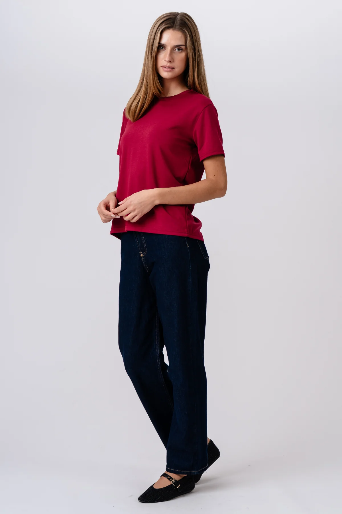 Leah lose T -Shirt - Burgund - Image 4