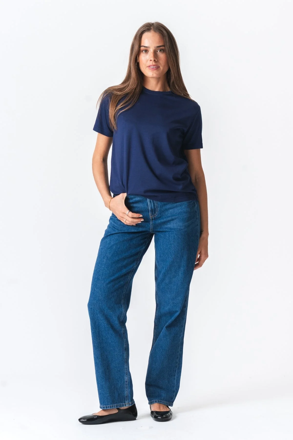 Leah lose T -Shirt - Dunkle Marine - Image 2