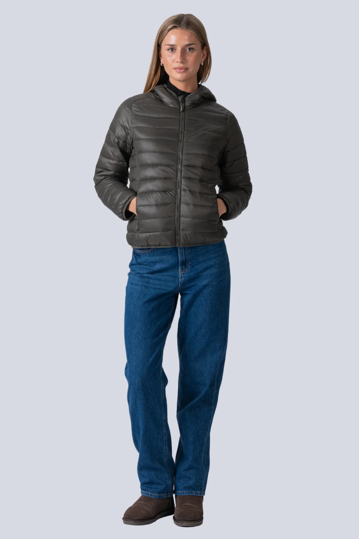 Leichte Pufferjacke - Olive - Image 4