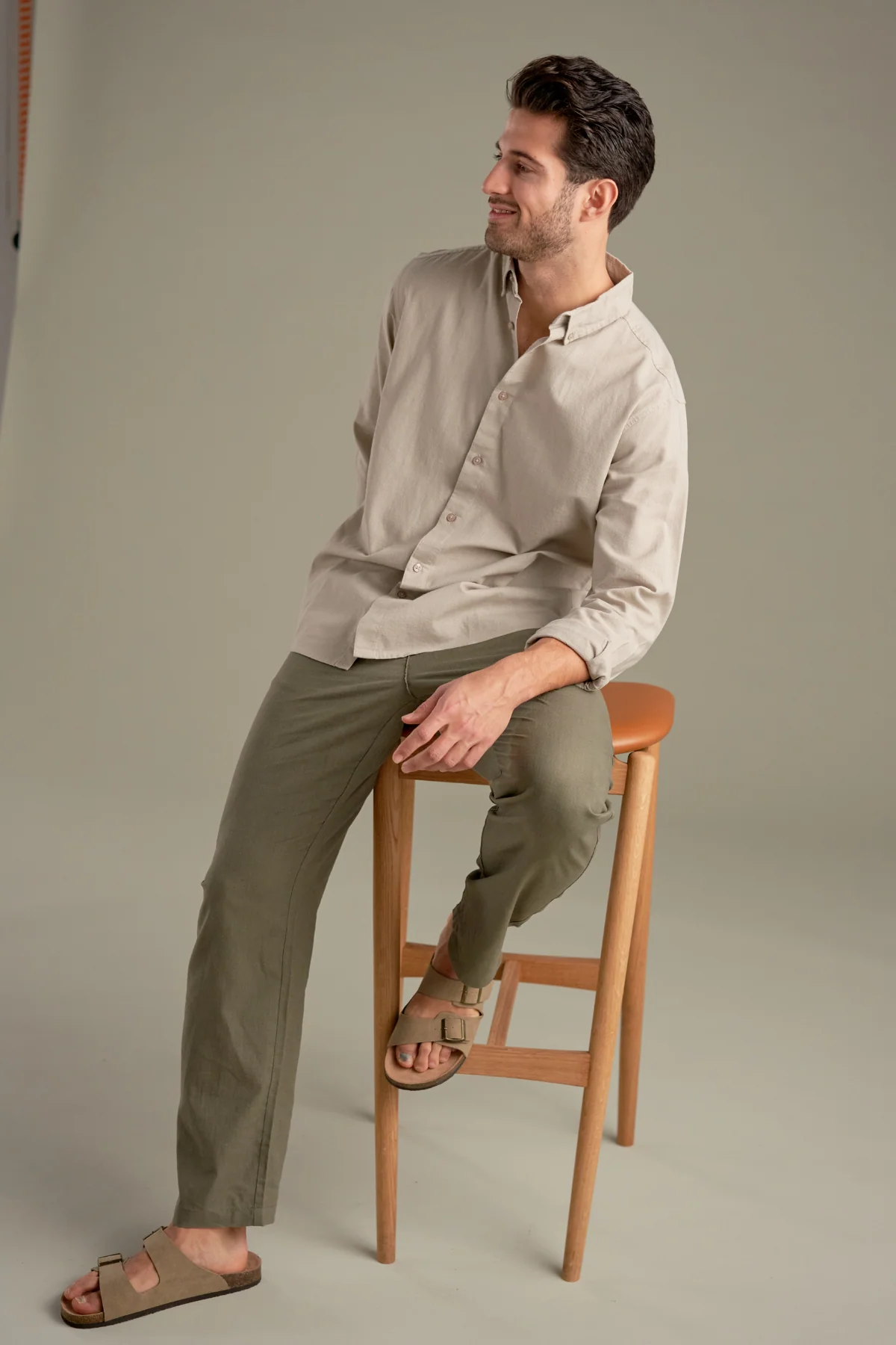 Leinen Pants - Armee - Image 3