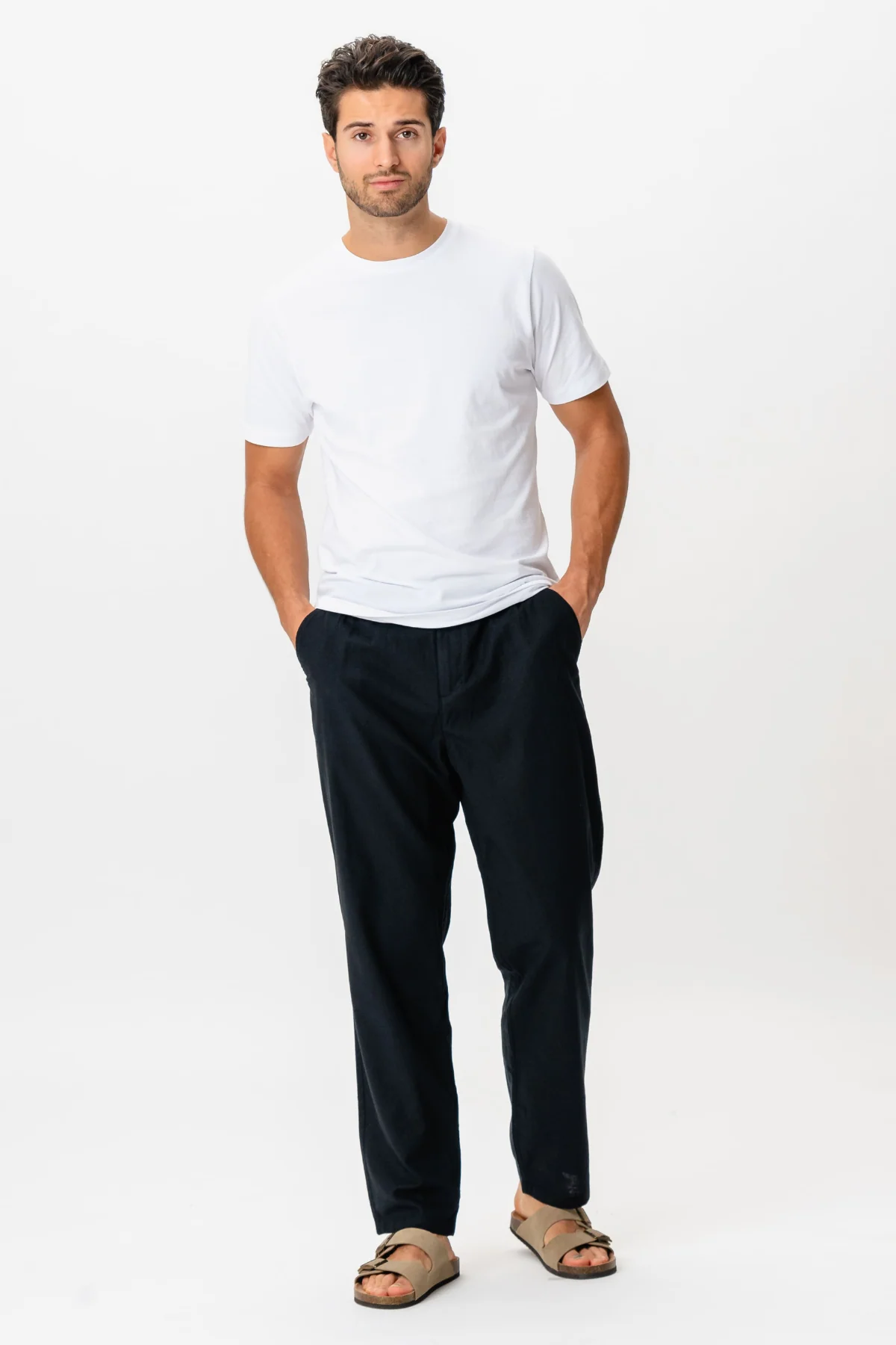 Leinen Pants - Schwarz - Image 3