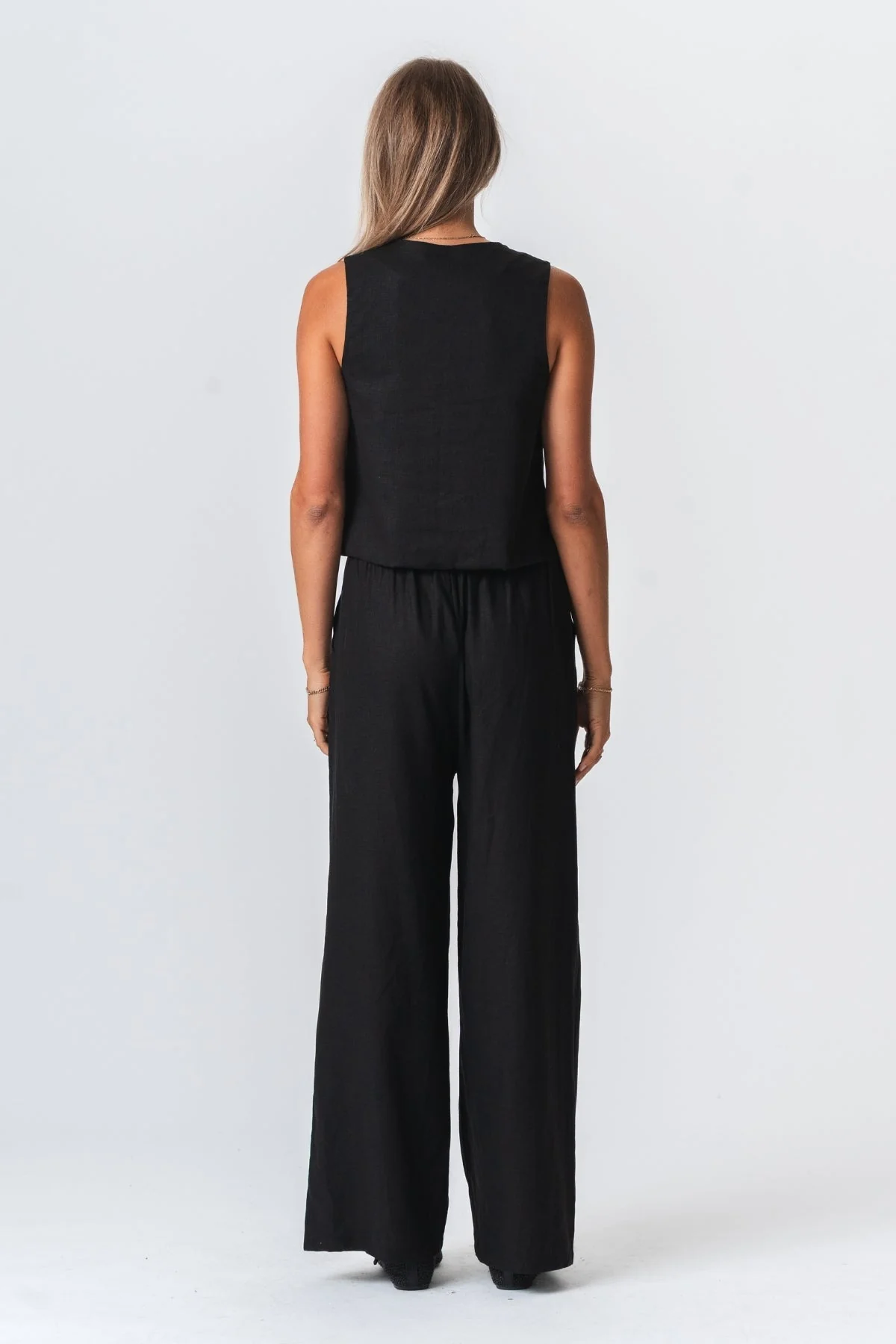 Leinen Pants - Schwarz - Image 4