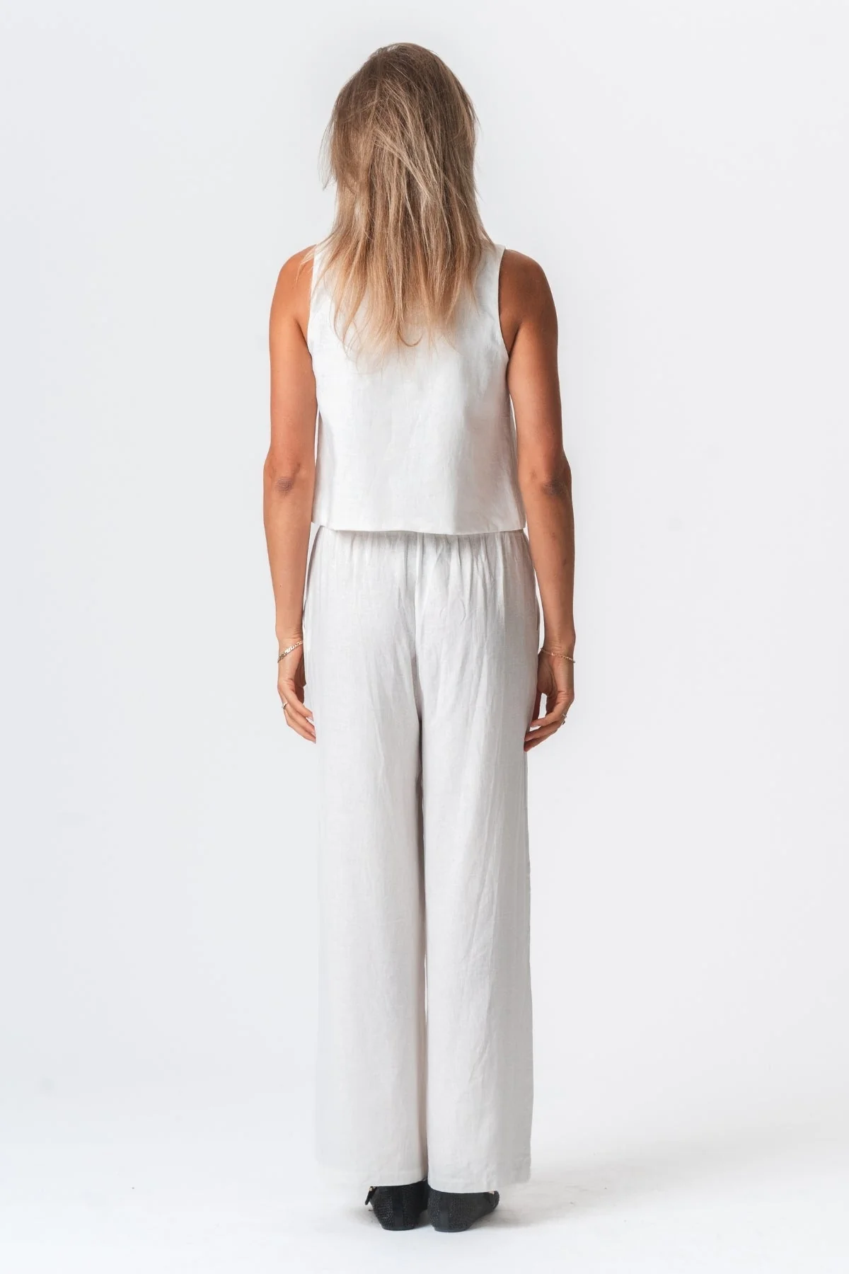 Leinen Pants - Weiß - Image 6