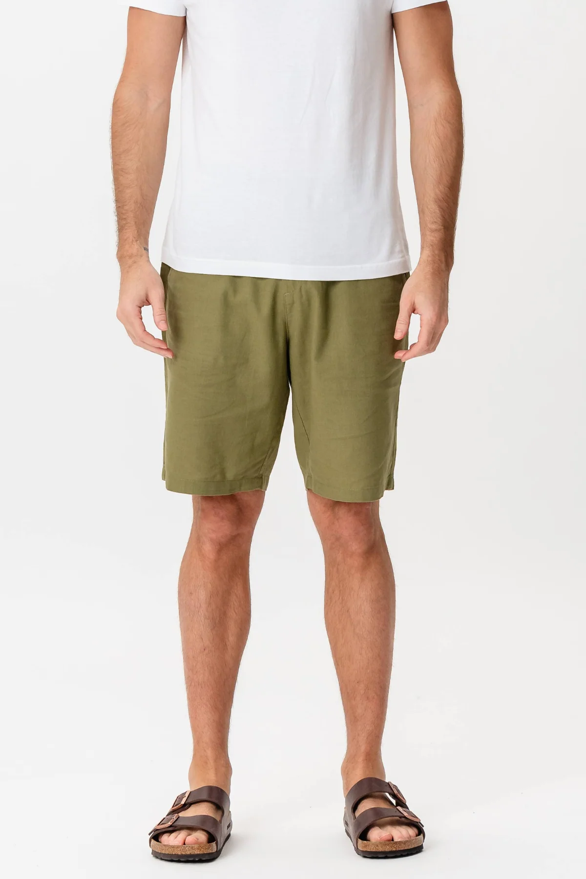 Leinen Shorts - Grün - Image 4