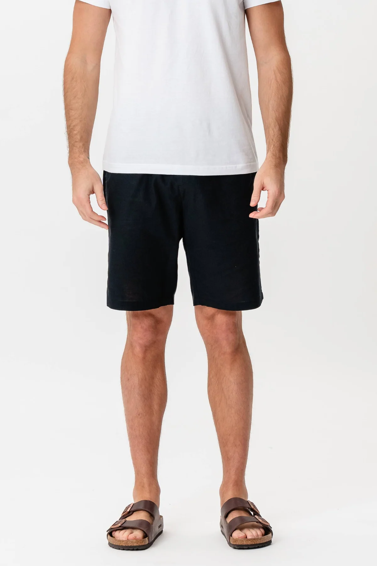 Leinen Shorts - Schwarz