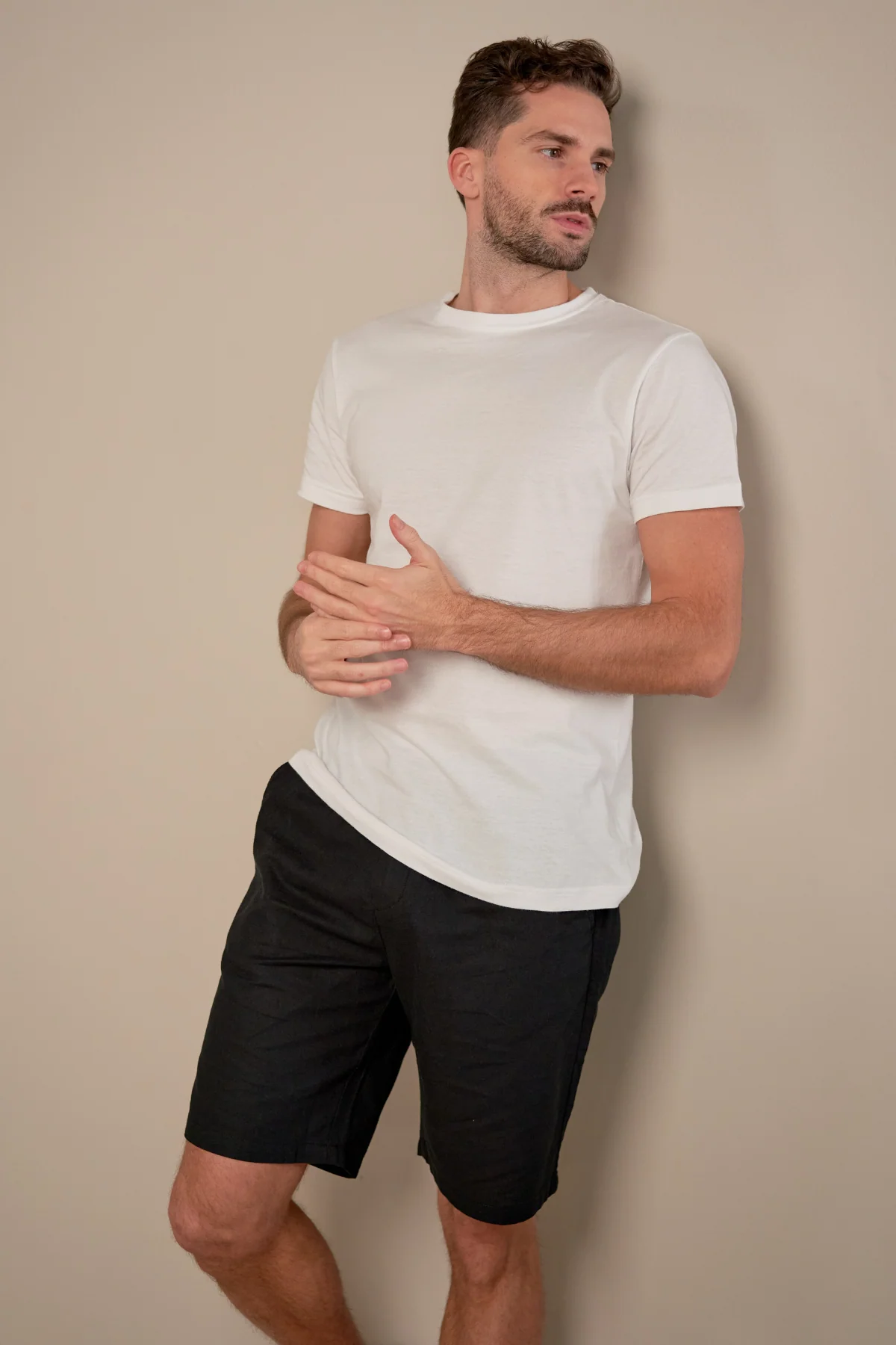 Leinen Shorts - Schwarz - Image 2