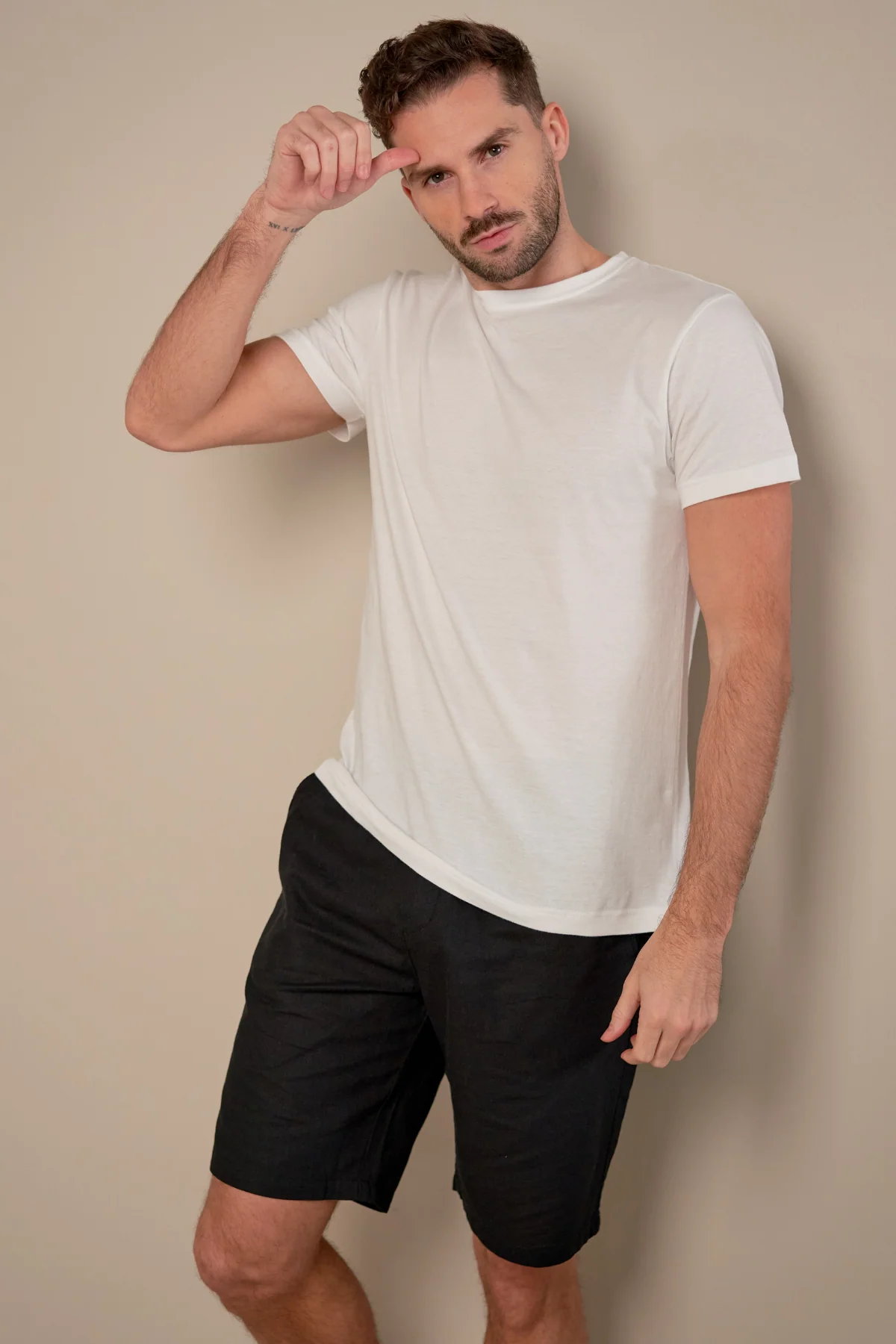 Leinen Shorts - Schwarz - Image 3