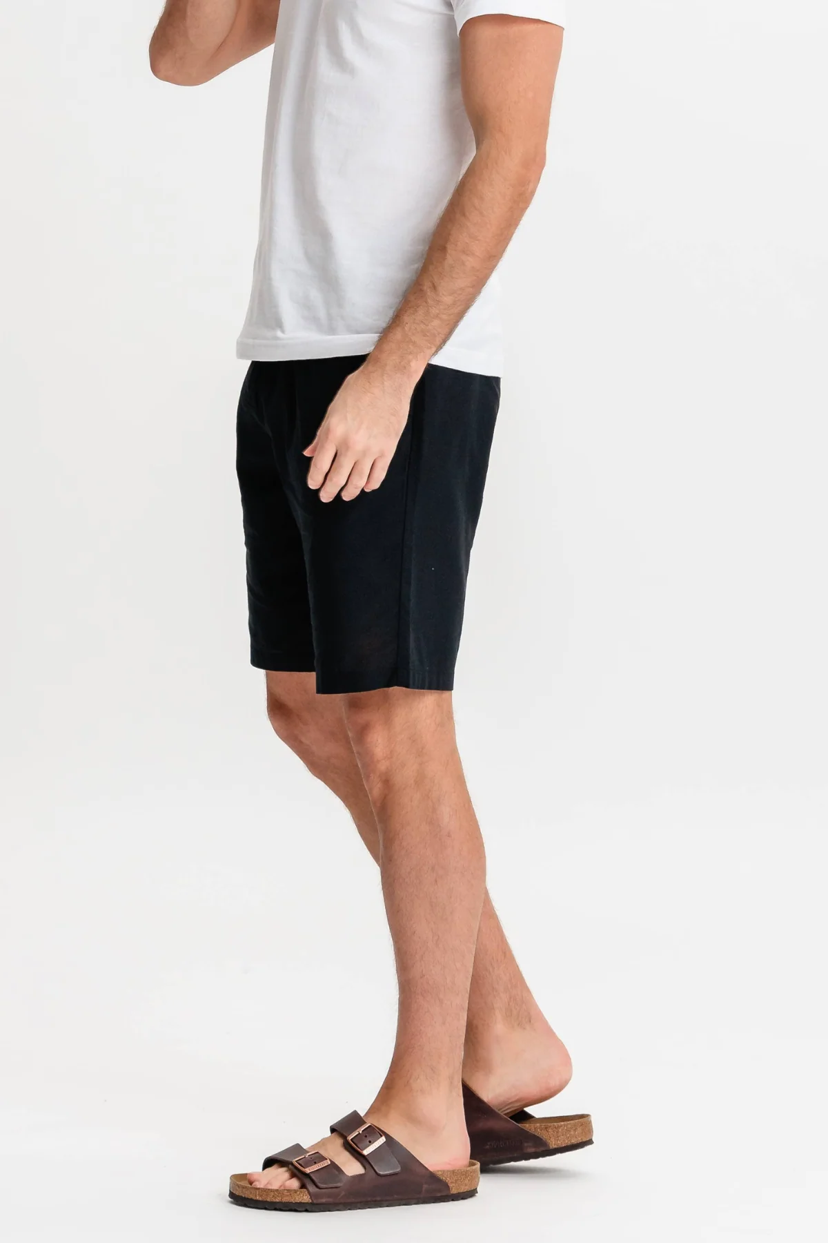 Leinen Shorts - Schwarz - Image 5