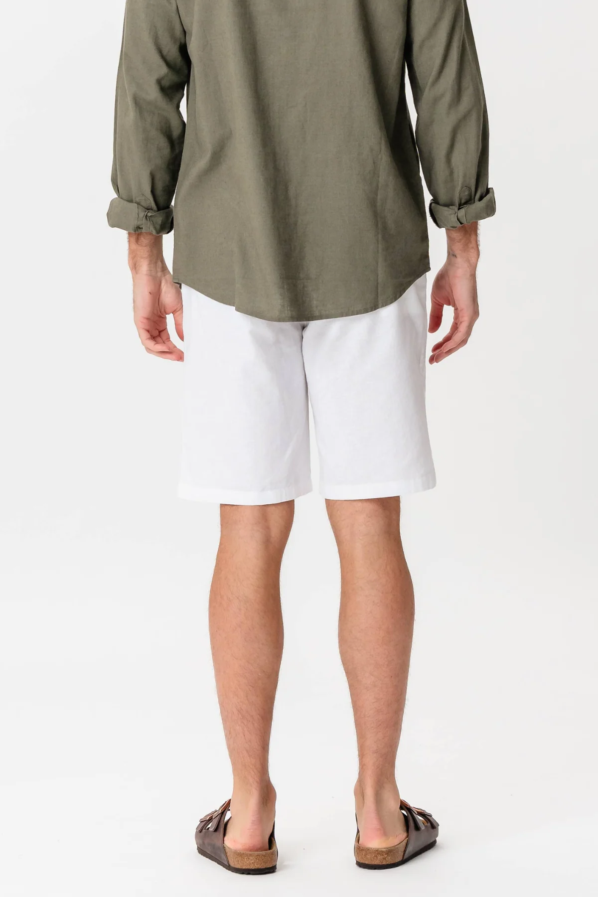 Leinen Shorts - Weiß - Image 5