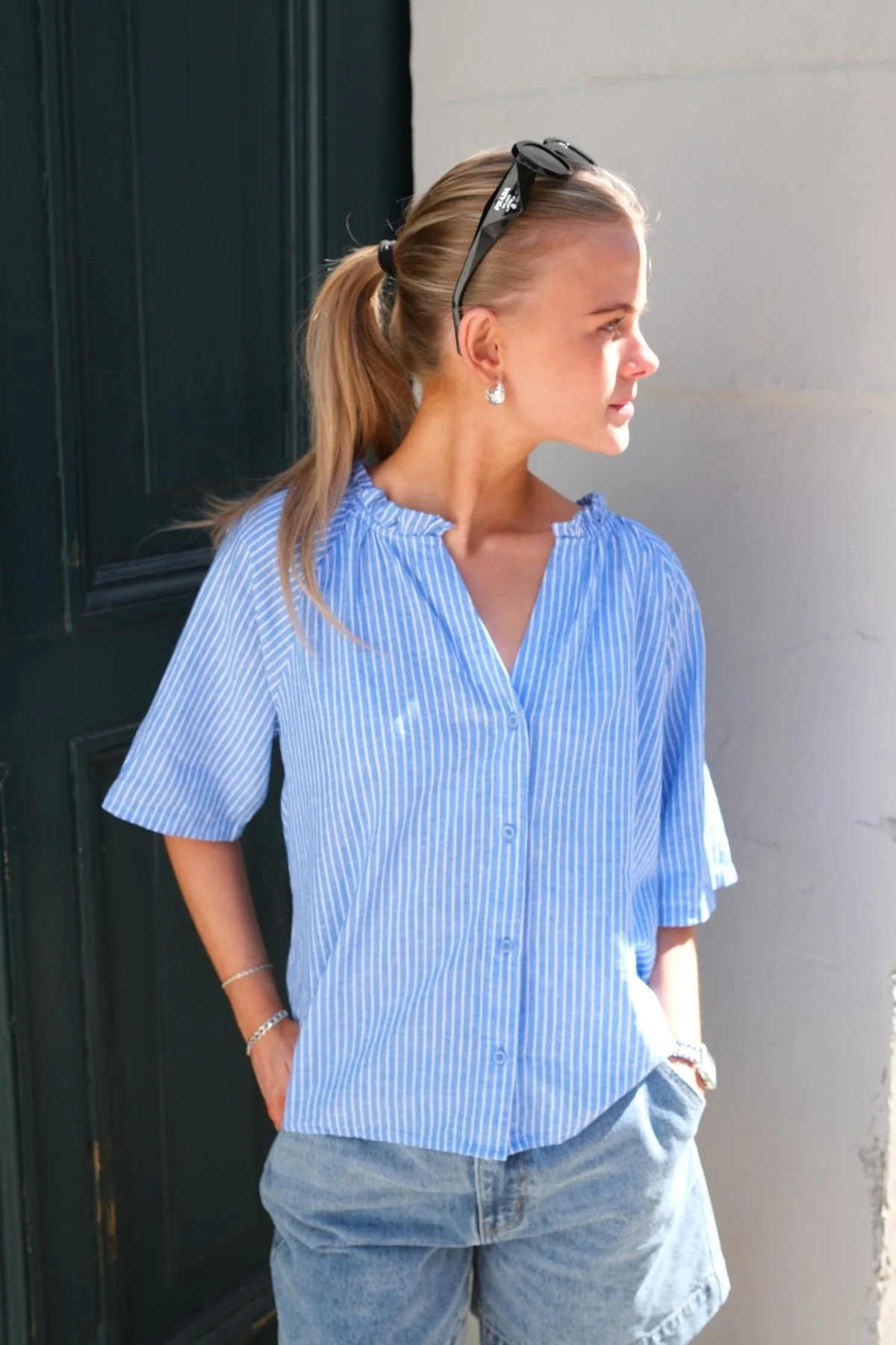 Linn Frill Top - Marina White - Image 2