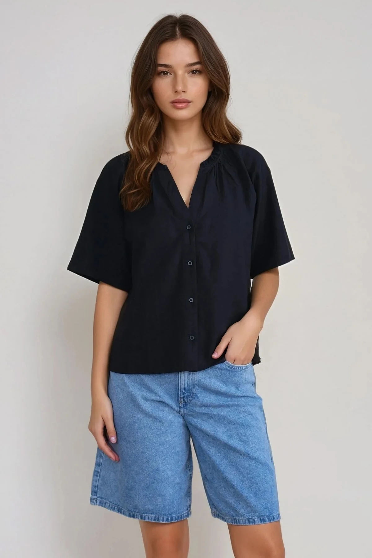 Linn Frill Top - Schwarz - Image 3