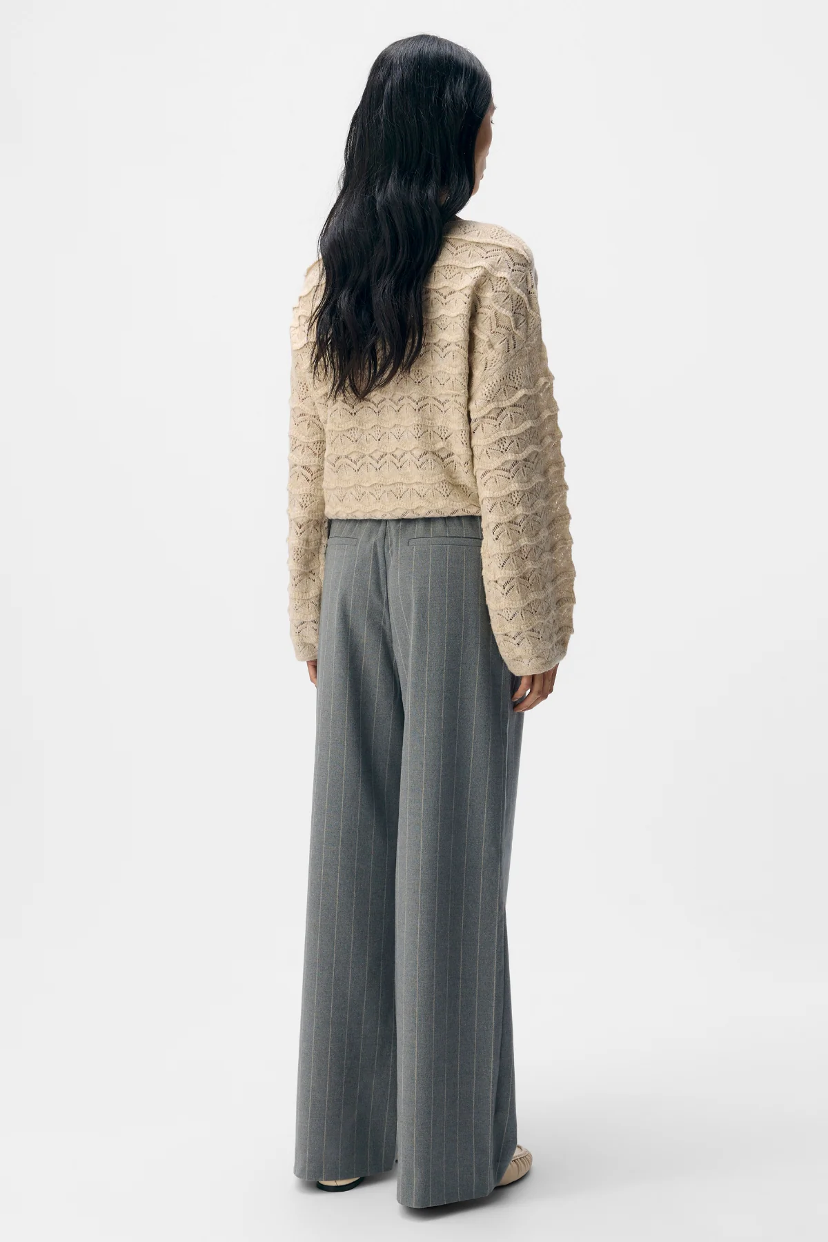 Lisa Wide Hosen AOP - mittel graue Melange - Image 7