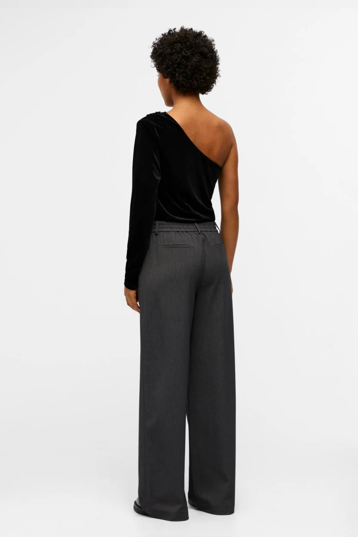 Lisa Wide Pant - mittelgraue Melange - Image 5