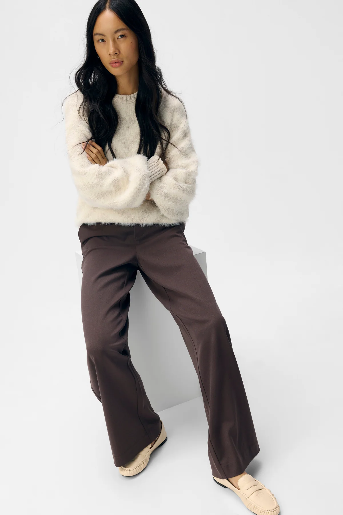 Lisa Wide Pant - Seal Braun - Image 3