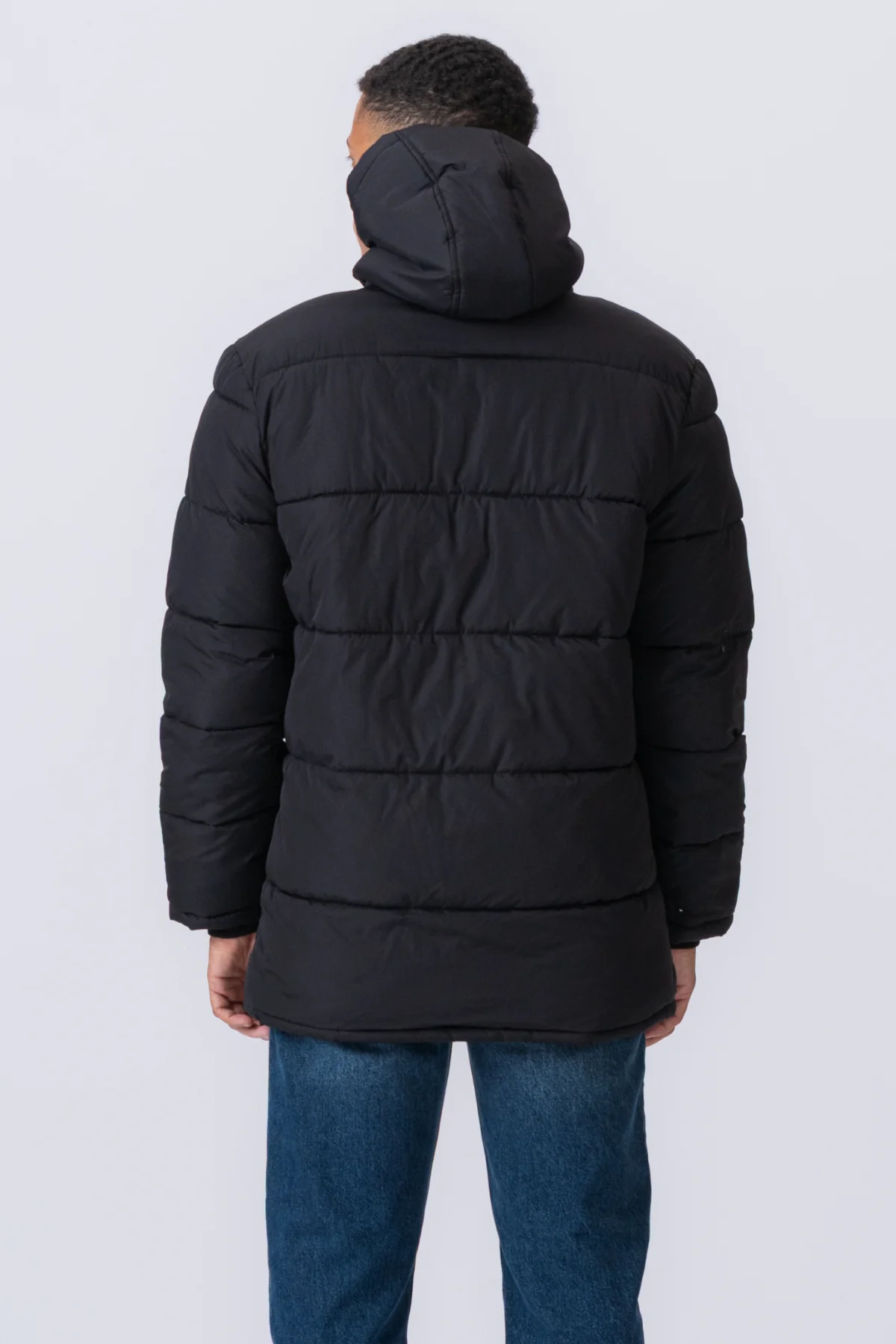 Lange Pufferjacke - Schwarz - Image 11