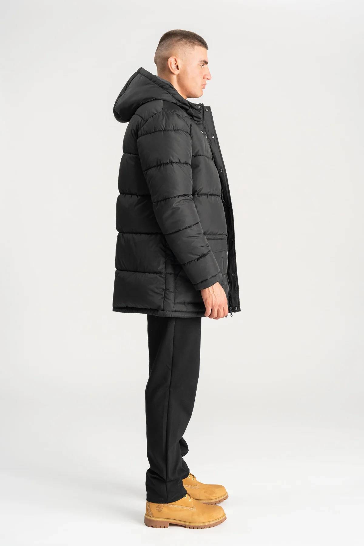 Lange Pufferjacke - Schwarz - Image 9