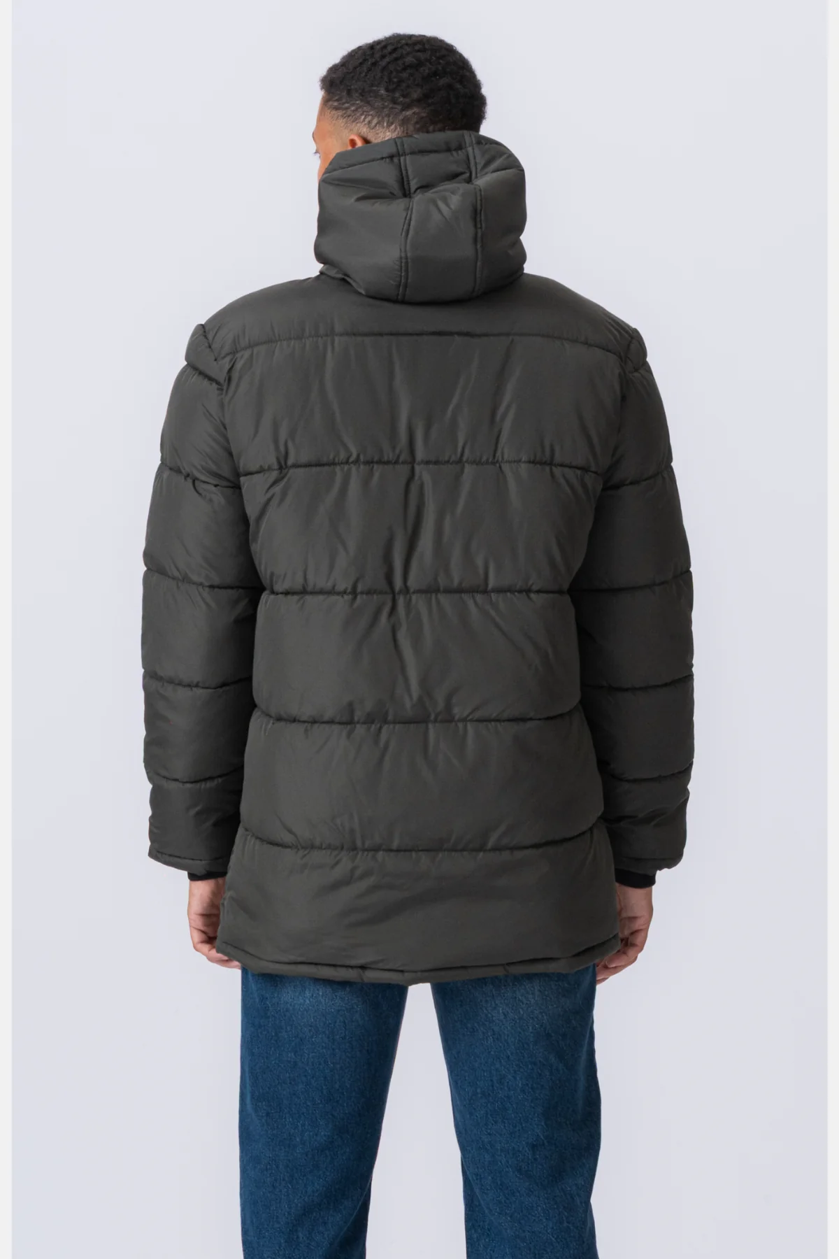 Lange Pufferjacke - Olive - Image 12