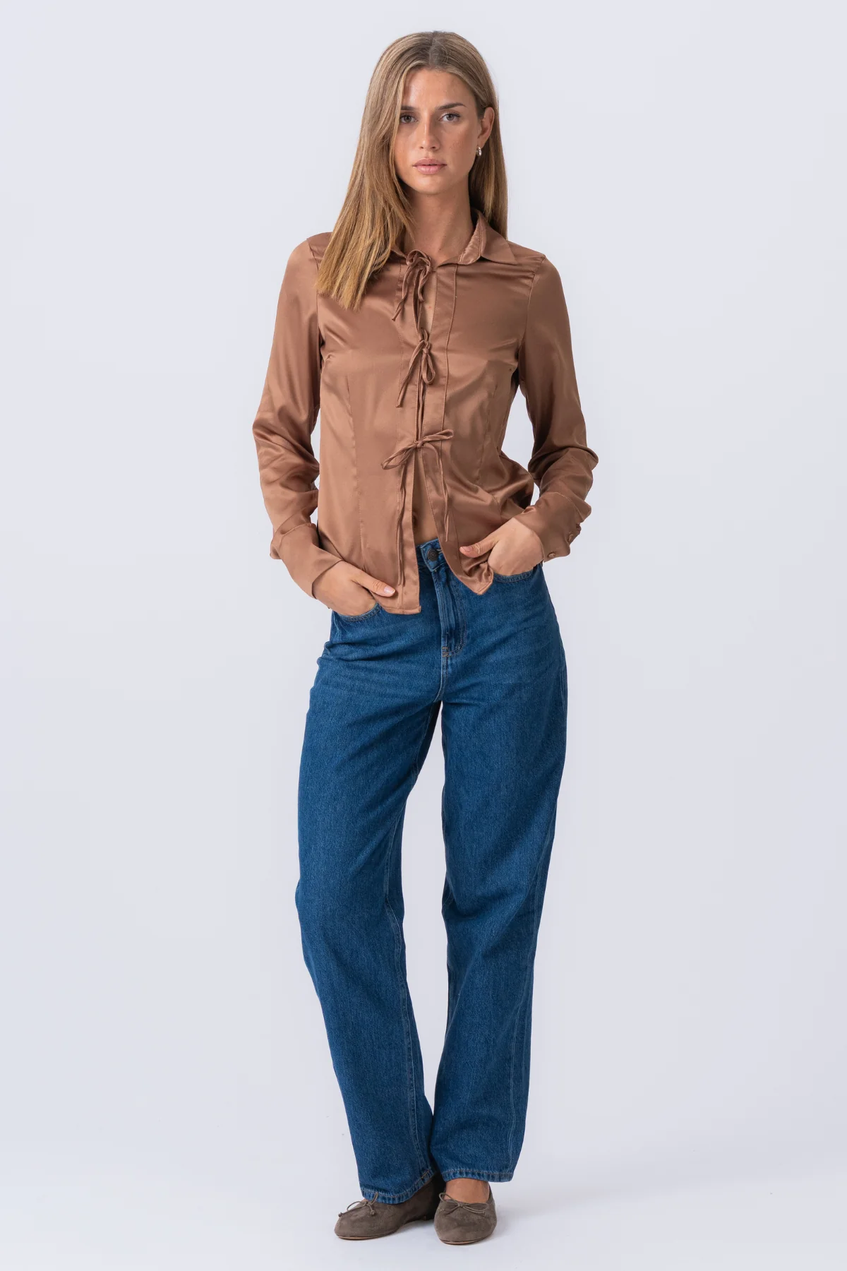 Lucy Tie Shirt - braun - Image 6