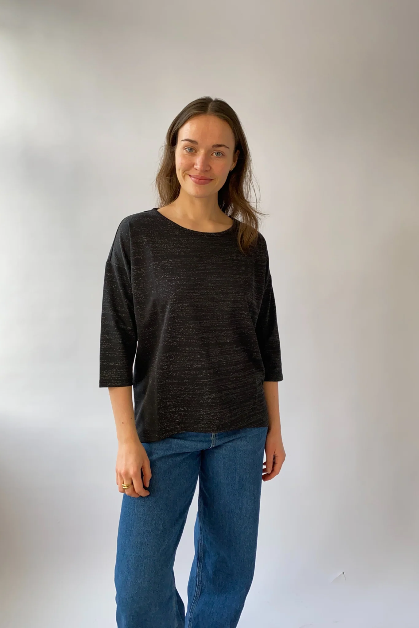 Malena Lurex Bluse - Silber