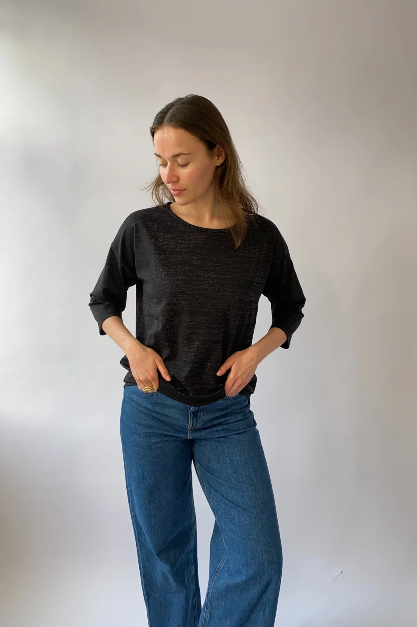 Malena Lurex Bluse - Silber - Image 3