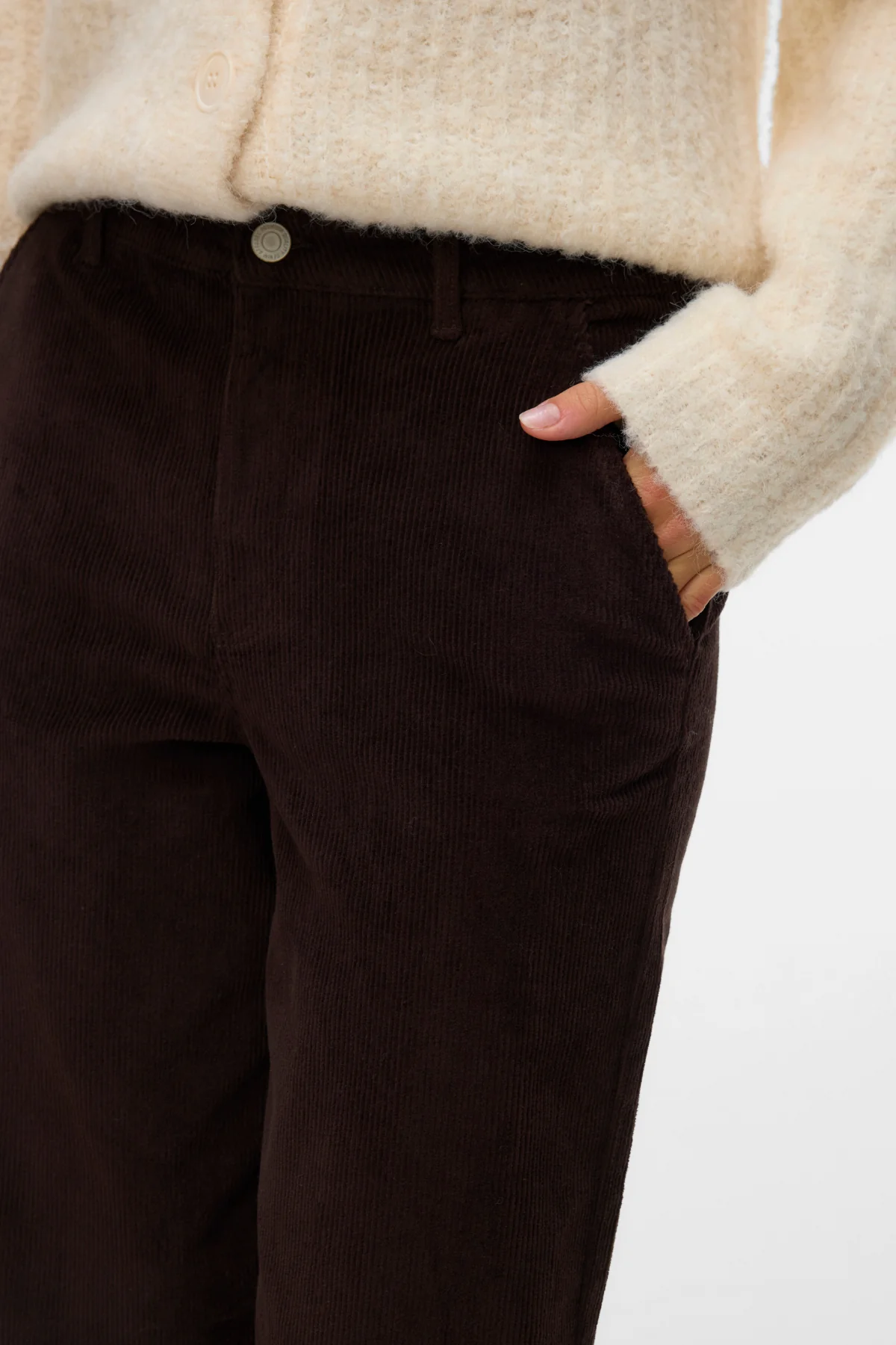 Margot breiter Cord Pants - Schokoladen Torte - Image 3