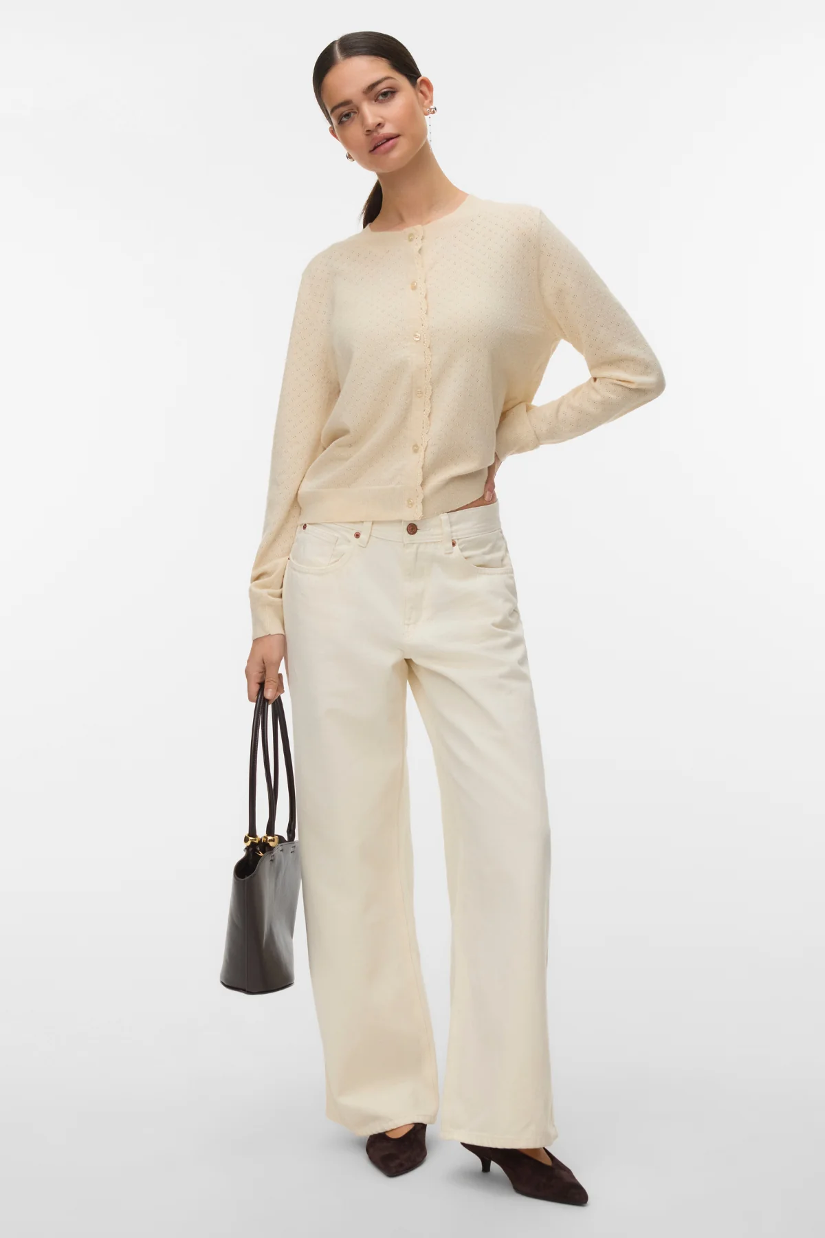 Marina Pointelle Cardigan – Birke - Image 2