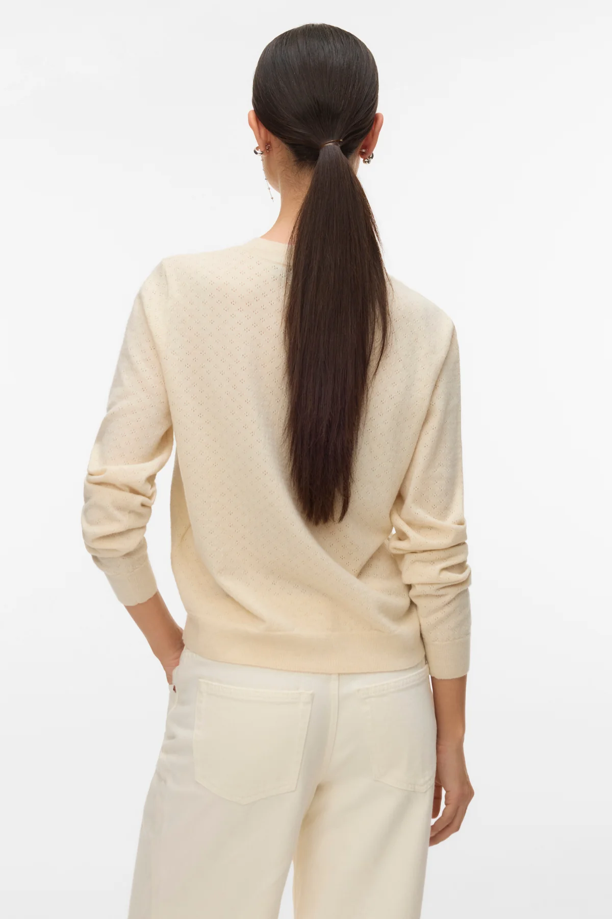 Marina Pointelle Cardigan – Birke - Image 4