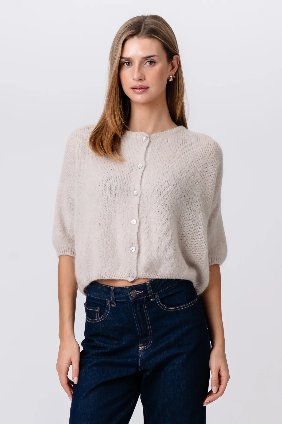 Mary Kurzarmstrick – Beige