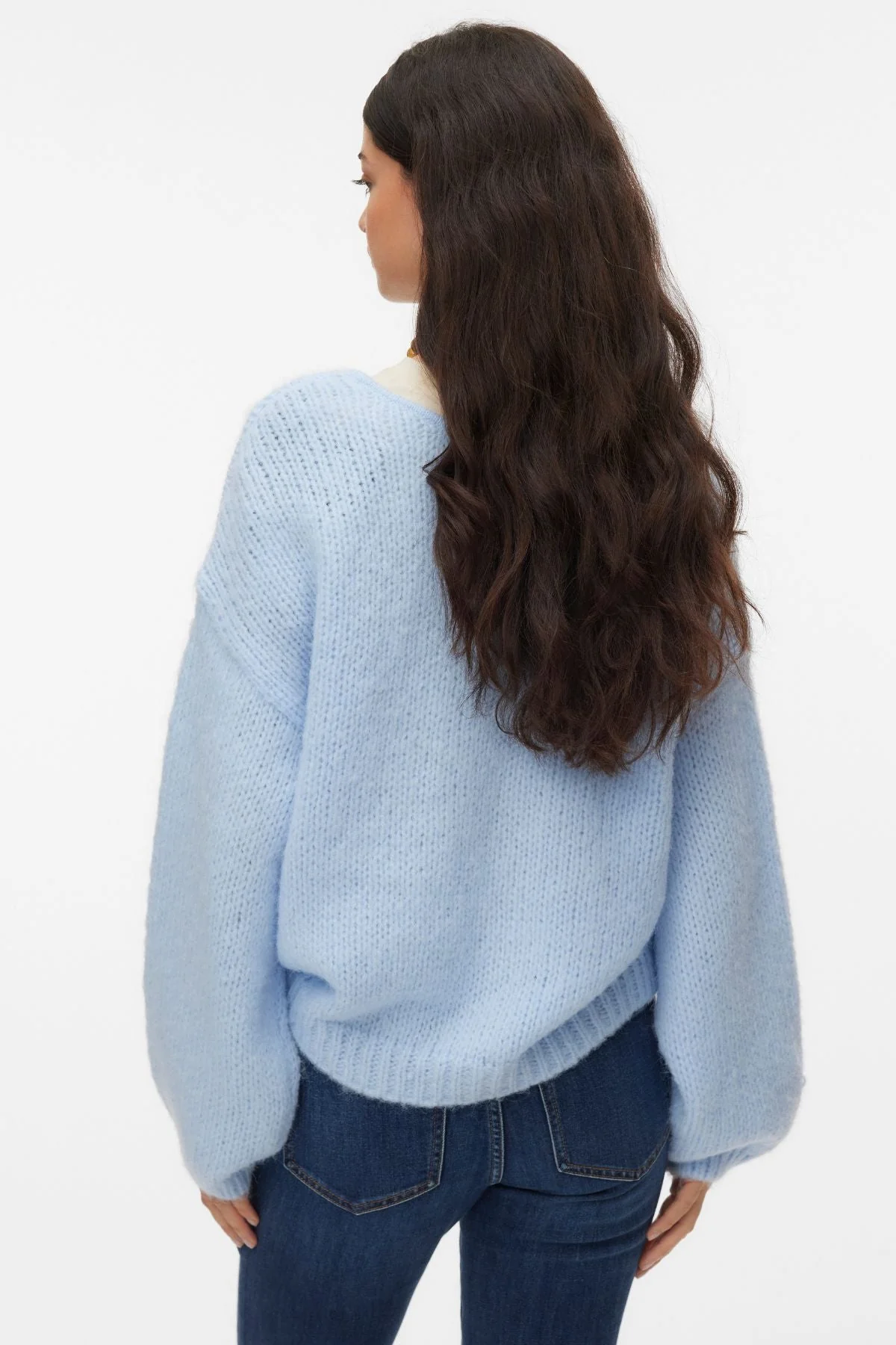 Vielleicht 2-Wege-Pullover mit V-Ausschnitt – Kaschmirblau - Image 3