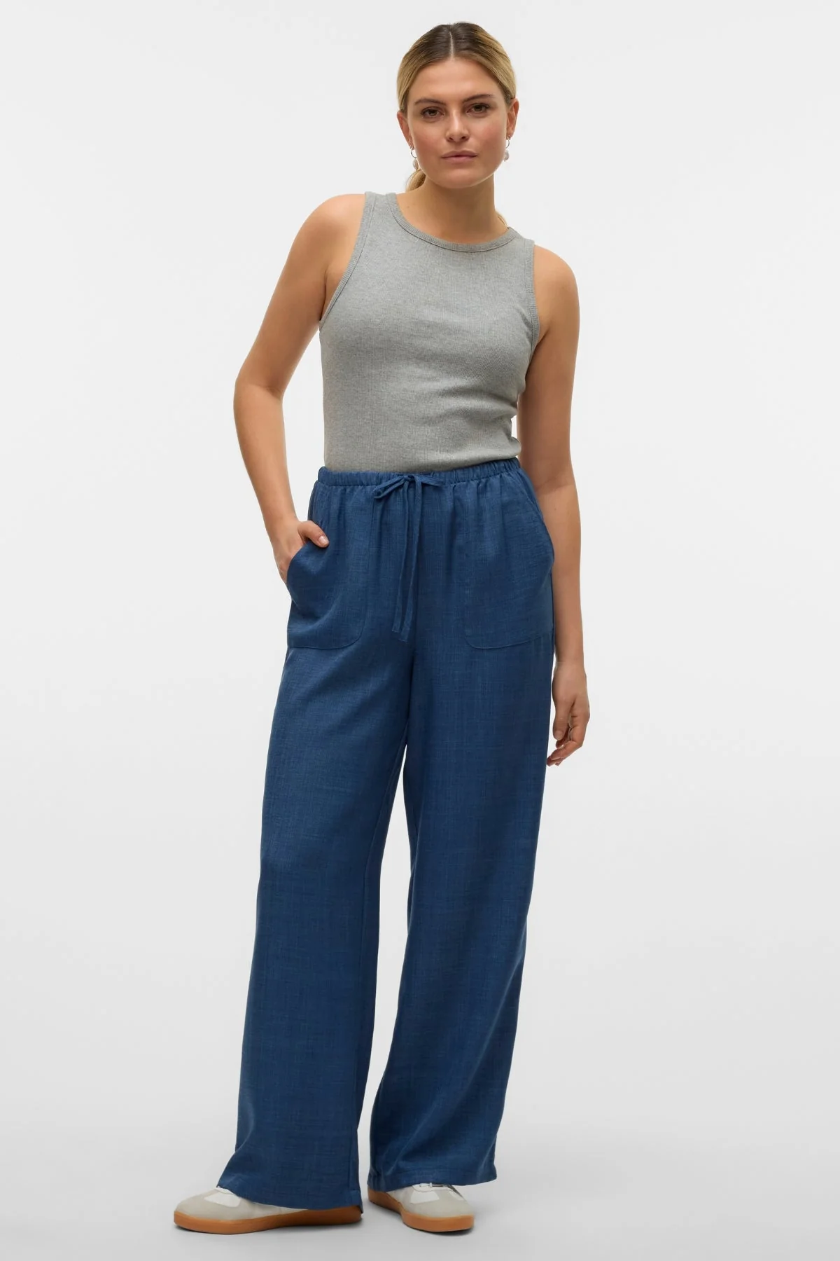 Melaney Loose Pant – Dark Denim Melange - Image 2