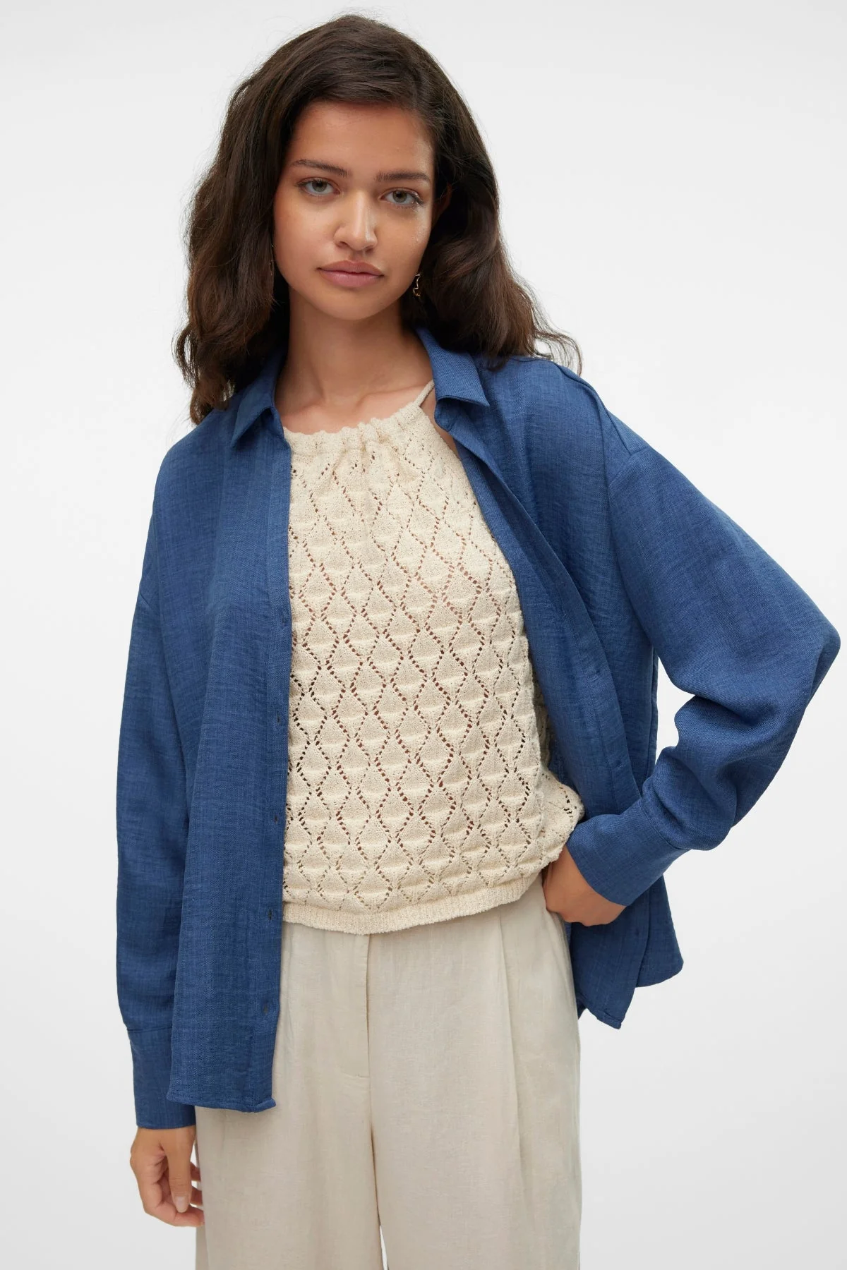 Melaney Queeny Hemd – Dark Denim Melange - Image 3
