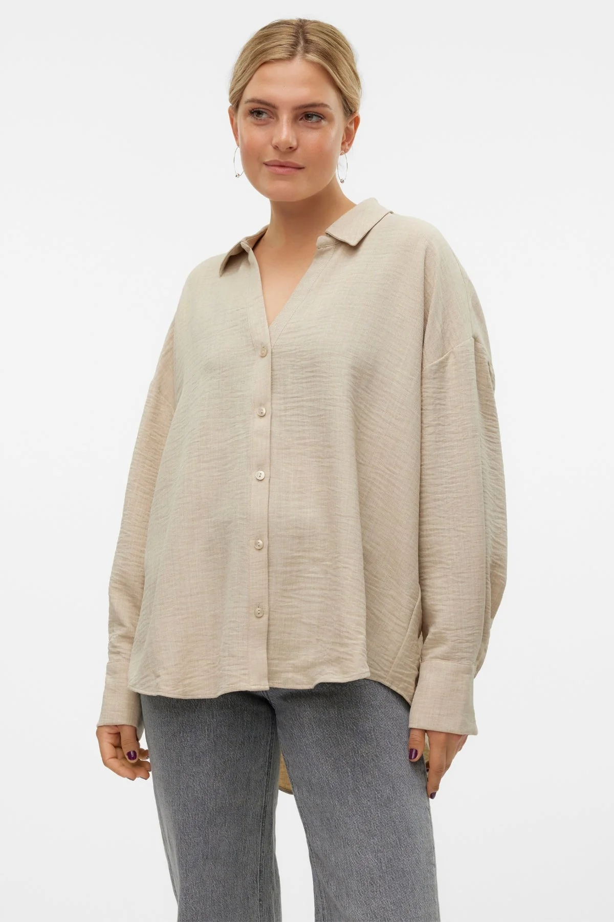Melaney Queeny Hemd – Overcast Melange