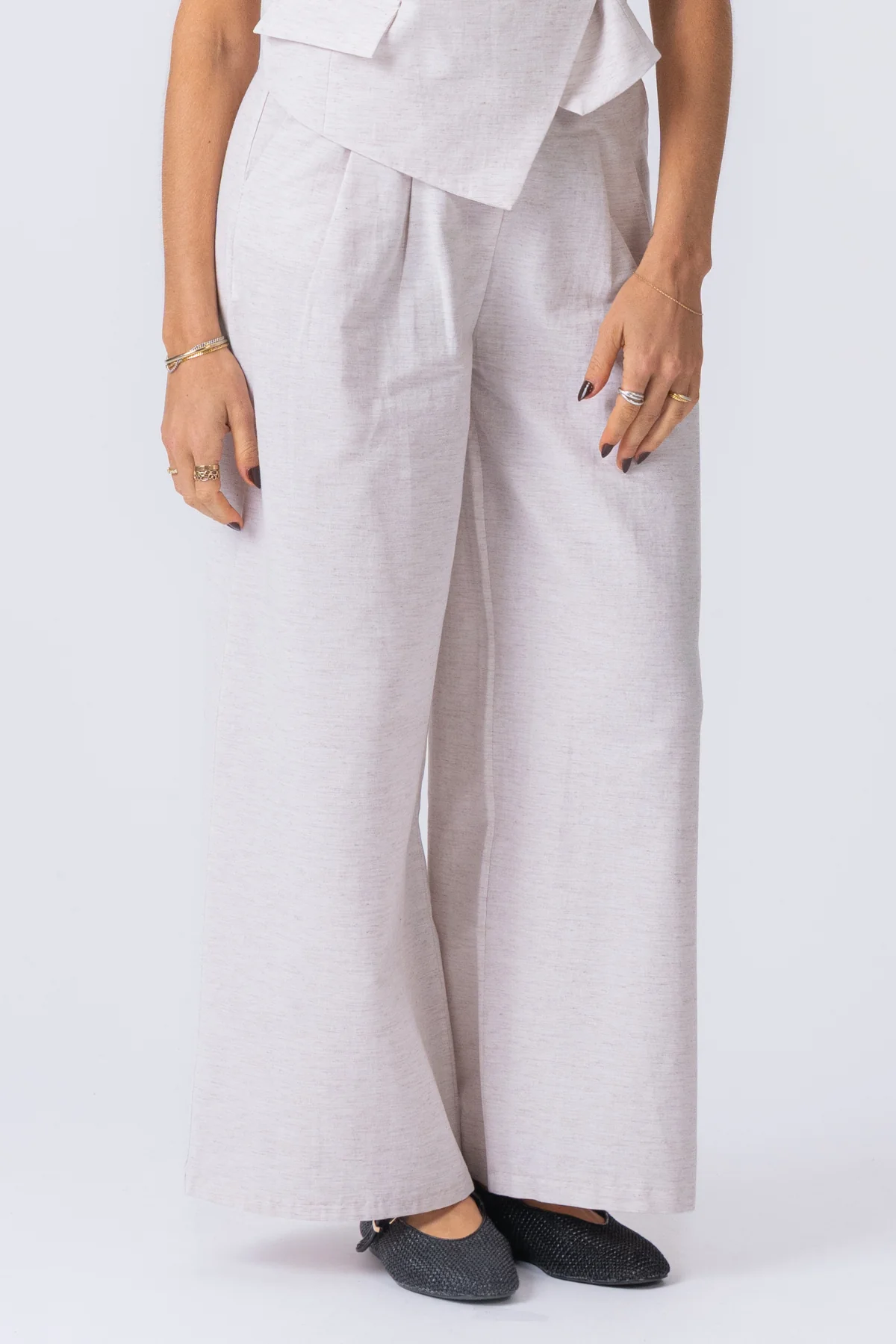 Melissa breit Pants - Hellgrau