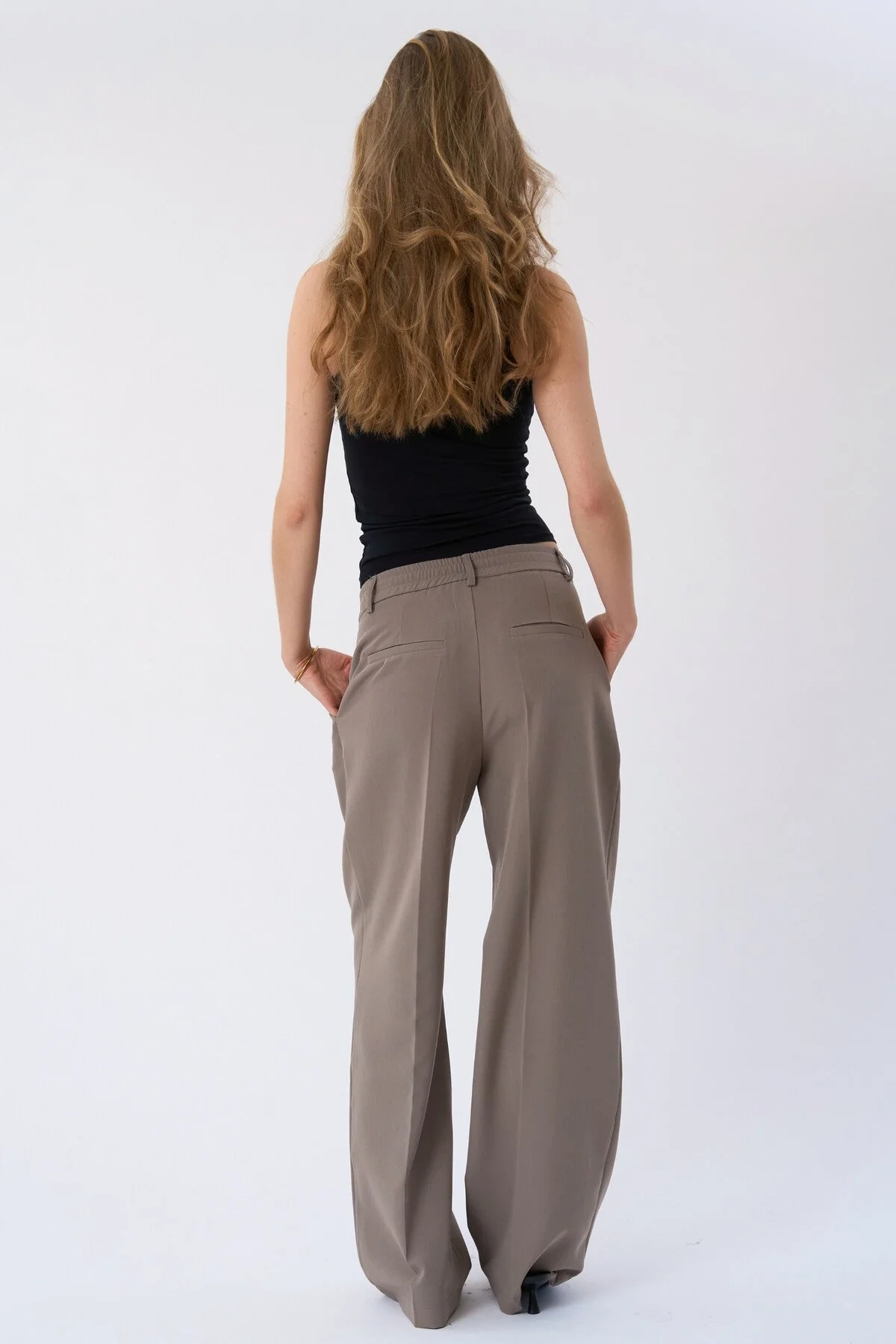 Mila Wide Pants - Taupe - Image 3
