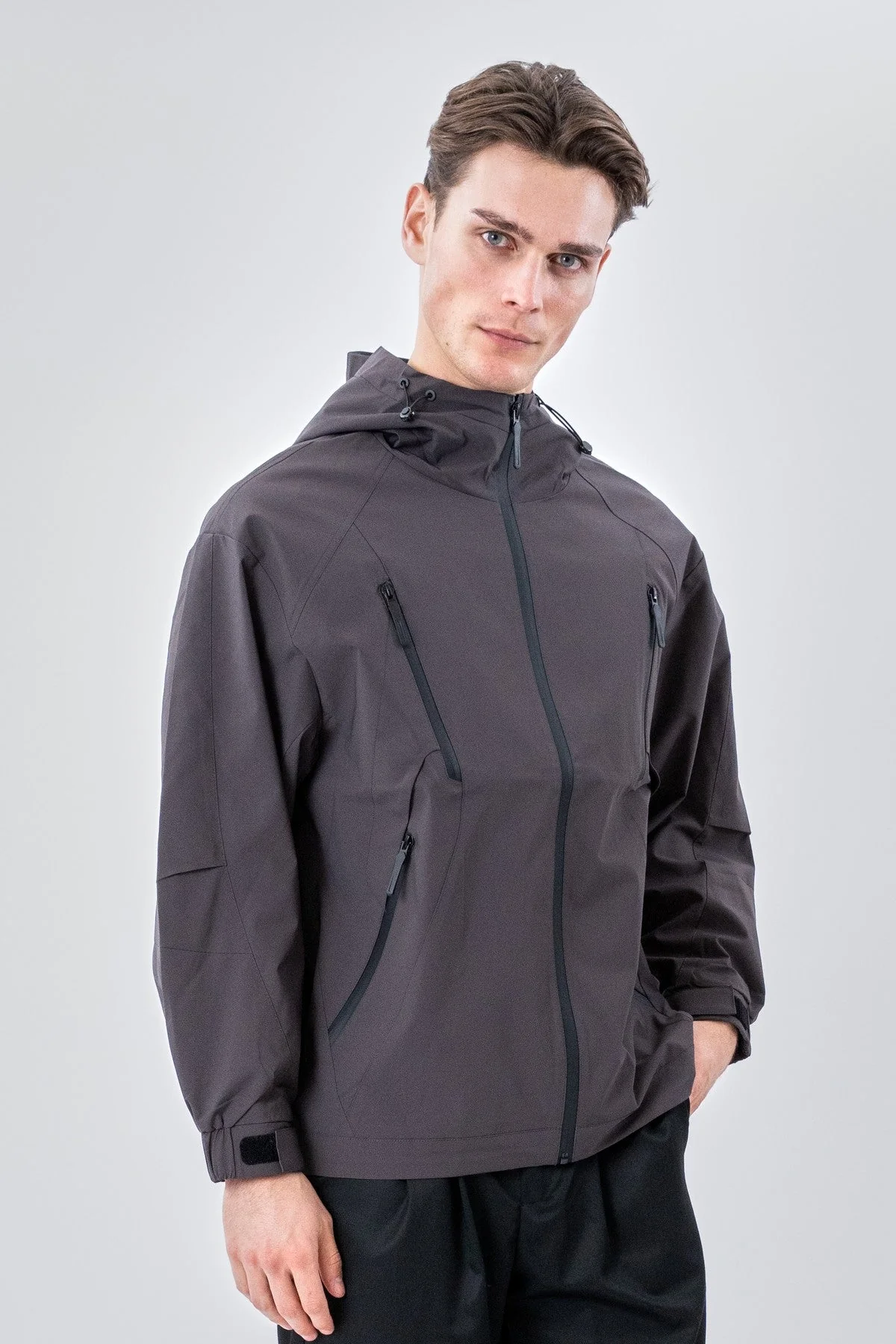 Kurze Asher-Jacke – Grau