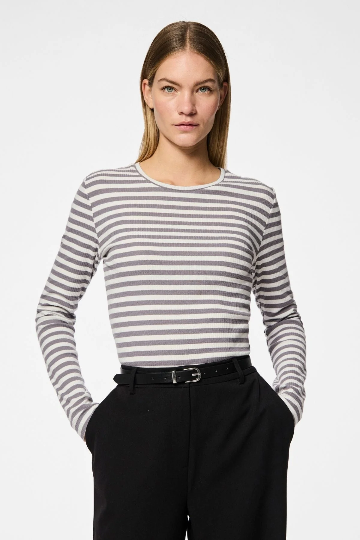 Myra Slim Gürtel - Schwarz Silber - Image 3
