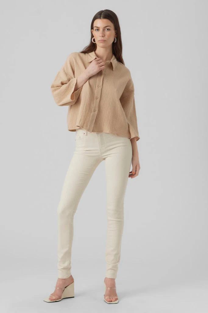 Natali Crop Shirt - Irische Creme - Image 2