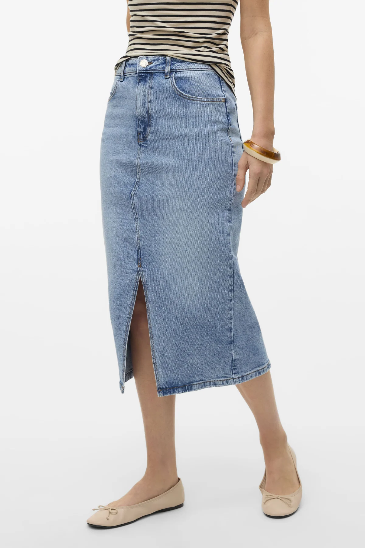 Natalie Midi Rock - Hellblauer Denim - Image 6