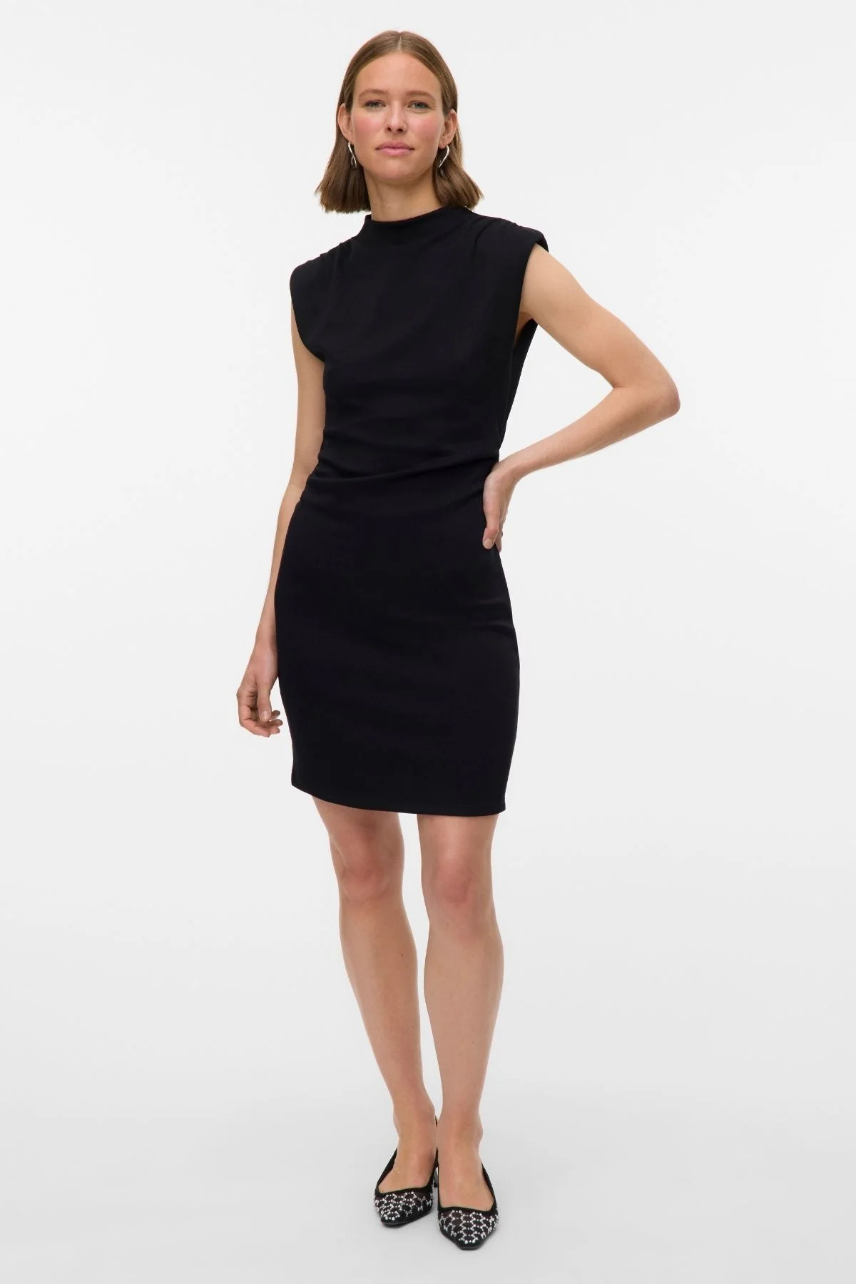 Nelli High Neck Short Dress - Schwarz - Image 3