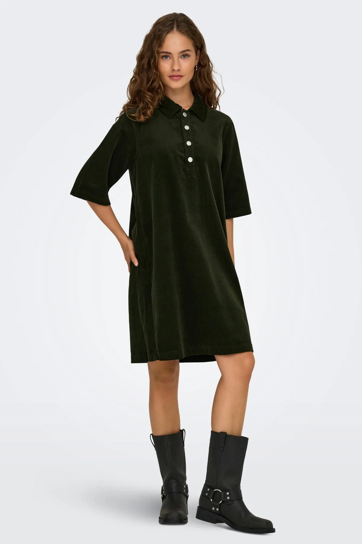 Nessa Cord -Kleid - Kolophonium