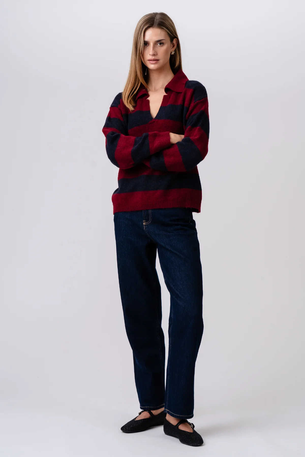 Nora Knit – Burgunderrot/Tiefblau - Image 5